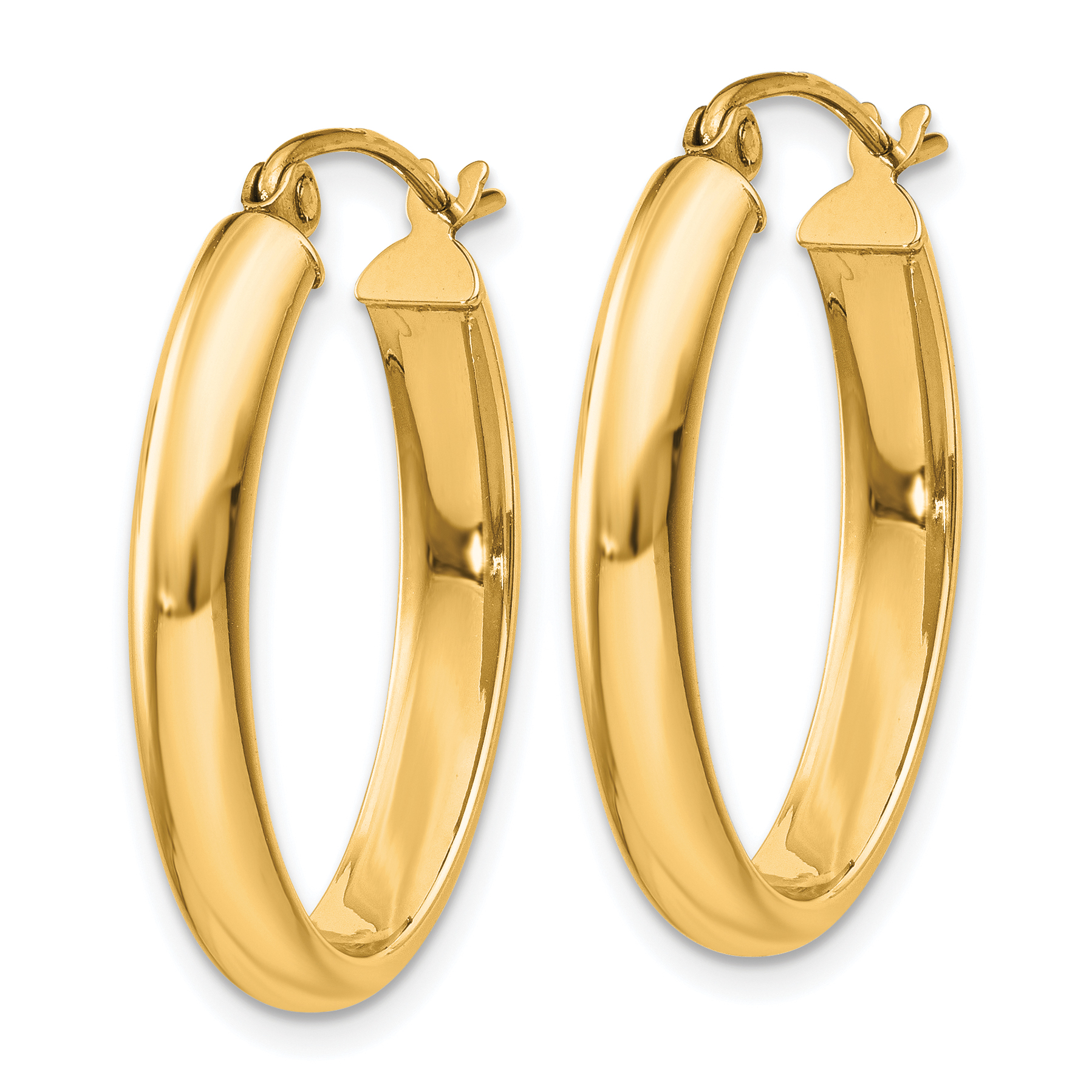  17 mm 14k Yellow Gold Half Round Oval Hoop Earrings 2.75 mm Unknown Friendly Weight 14K yellow gold - view 7