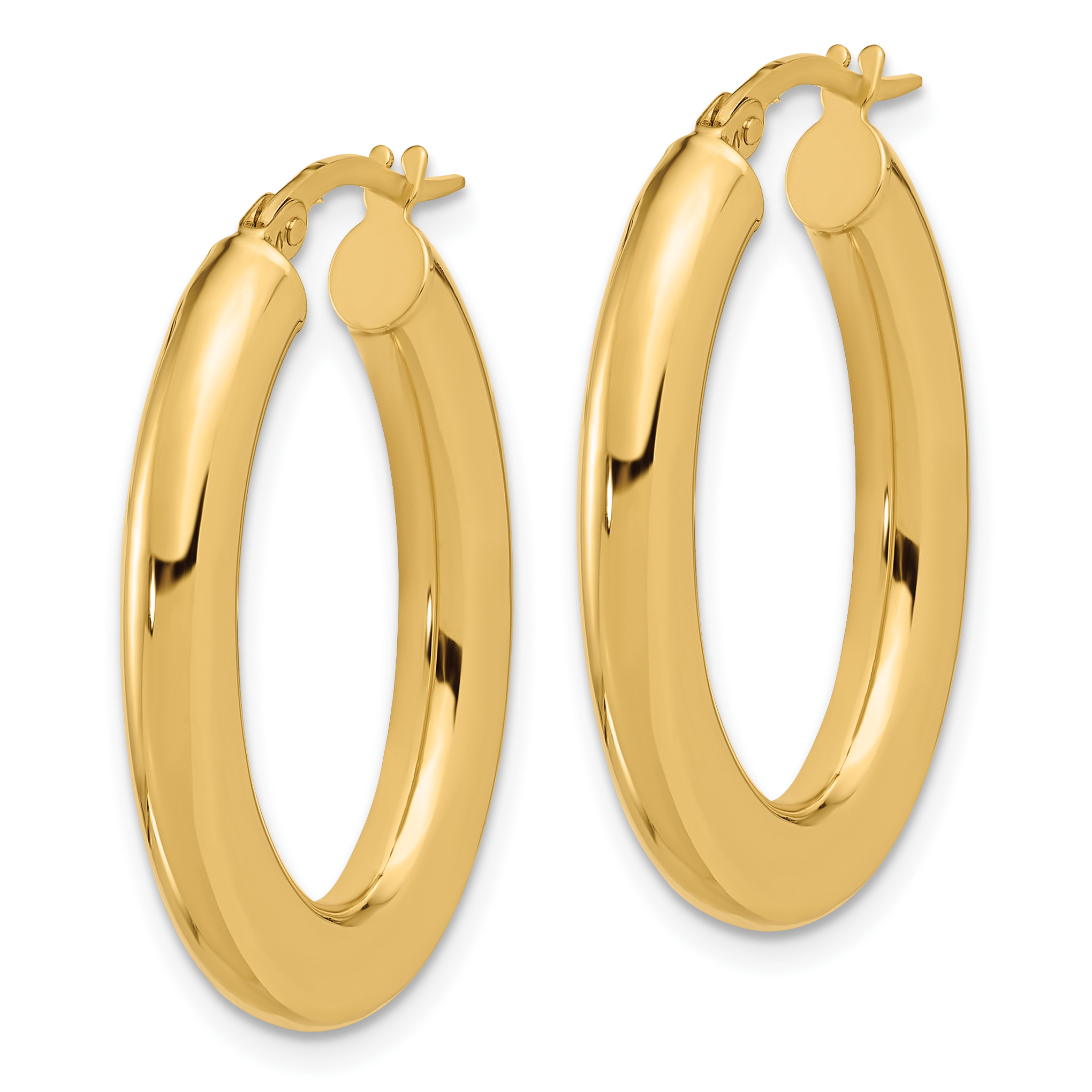  17 mm 14k Yellow Gold Half Round Oval Hoop Earrings 2.75 mm Unknown Friendly Weight 14K yellow gold - view 10