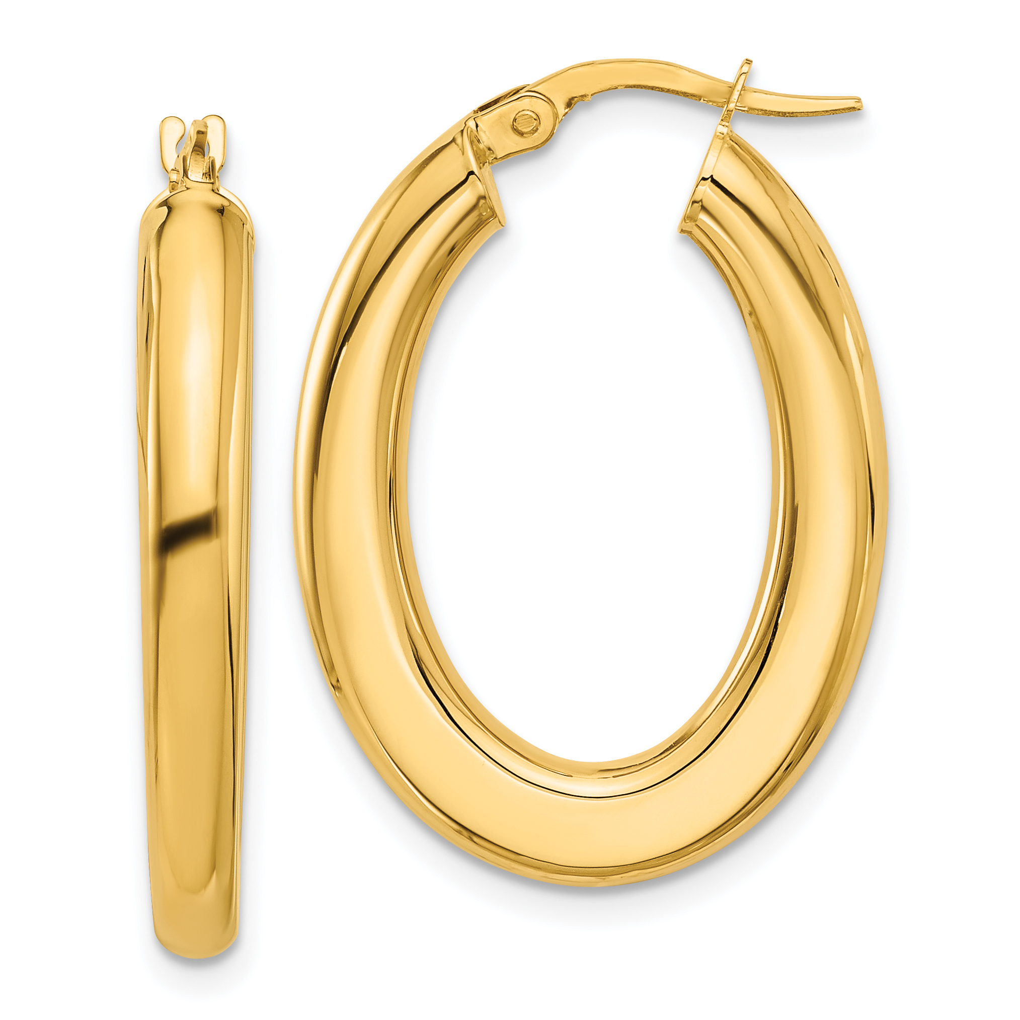  17 mm 14k Yellow Gold Half Round Oval Hoop Earrings 2.75 mm Unknown Friendly Weight 14K yellow gold - view 13