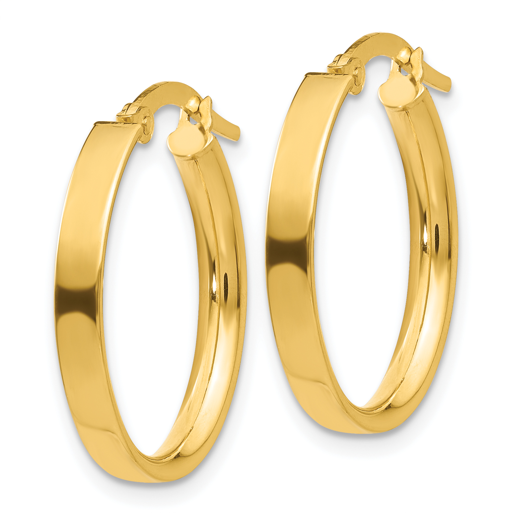  14 mm 10k Yellow Gold 3mm Gold Oval Tube Hoop Earrings  Unknown Friendly Weight 10K yellow gold