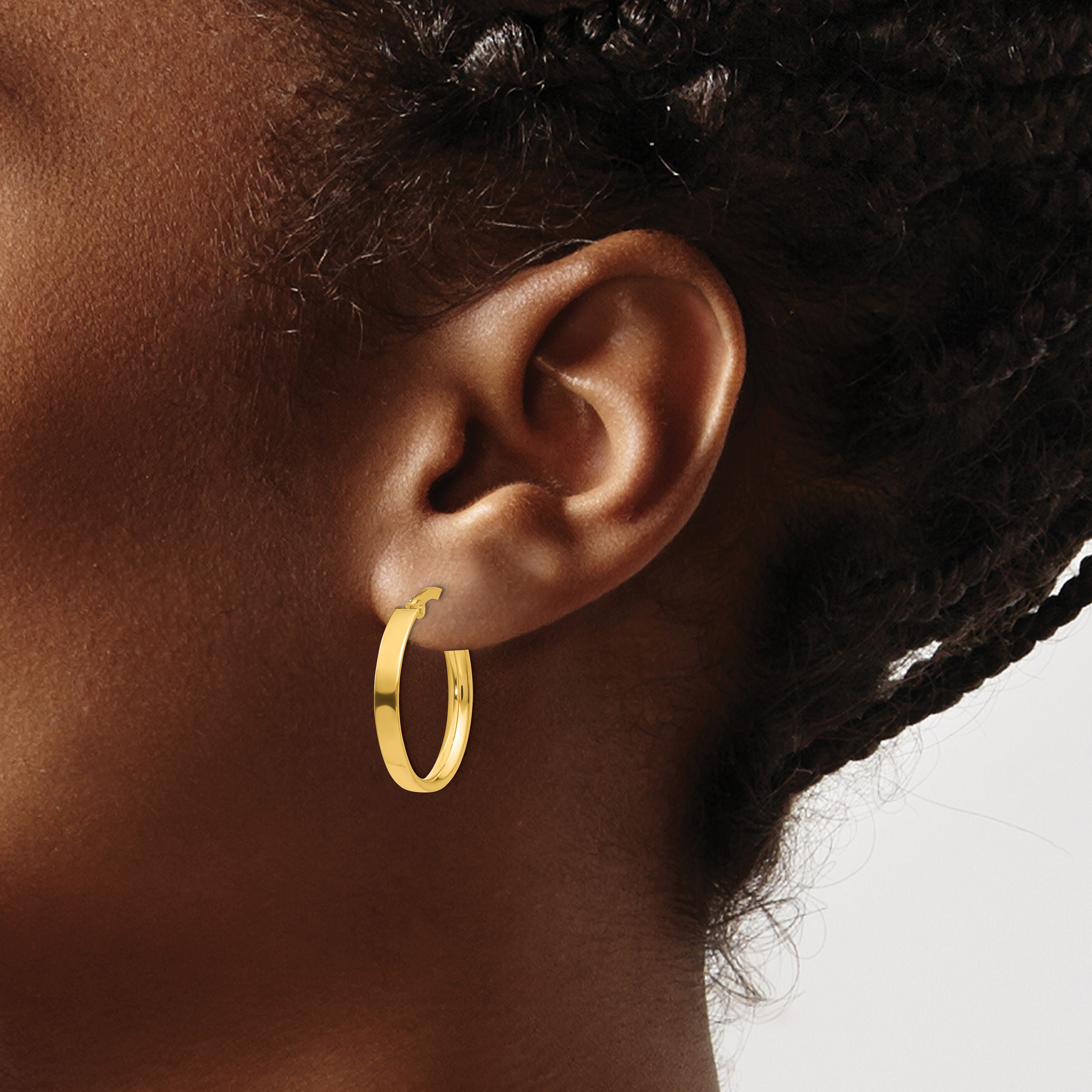  14 mm 10k Yellow Gold 3mm Gold Oval Tube Hoop Earrings  Unknown Friendly Weight 10K yellow gold - view 2