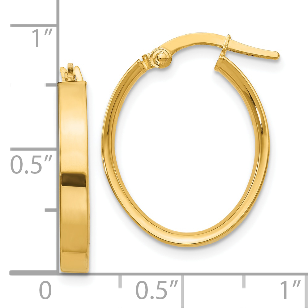  14 mm 10k Yellow Gold 3mm Gold Oval Tube Hoop Earrings  Unknown Friendly Weight 10K yellow gold - view 3