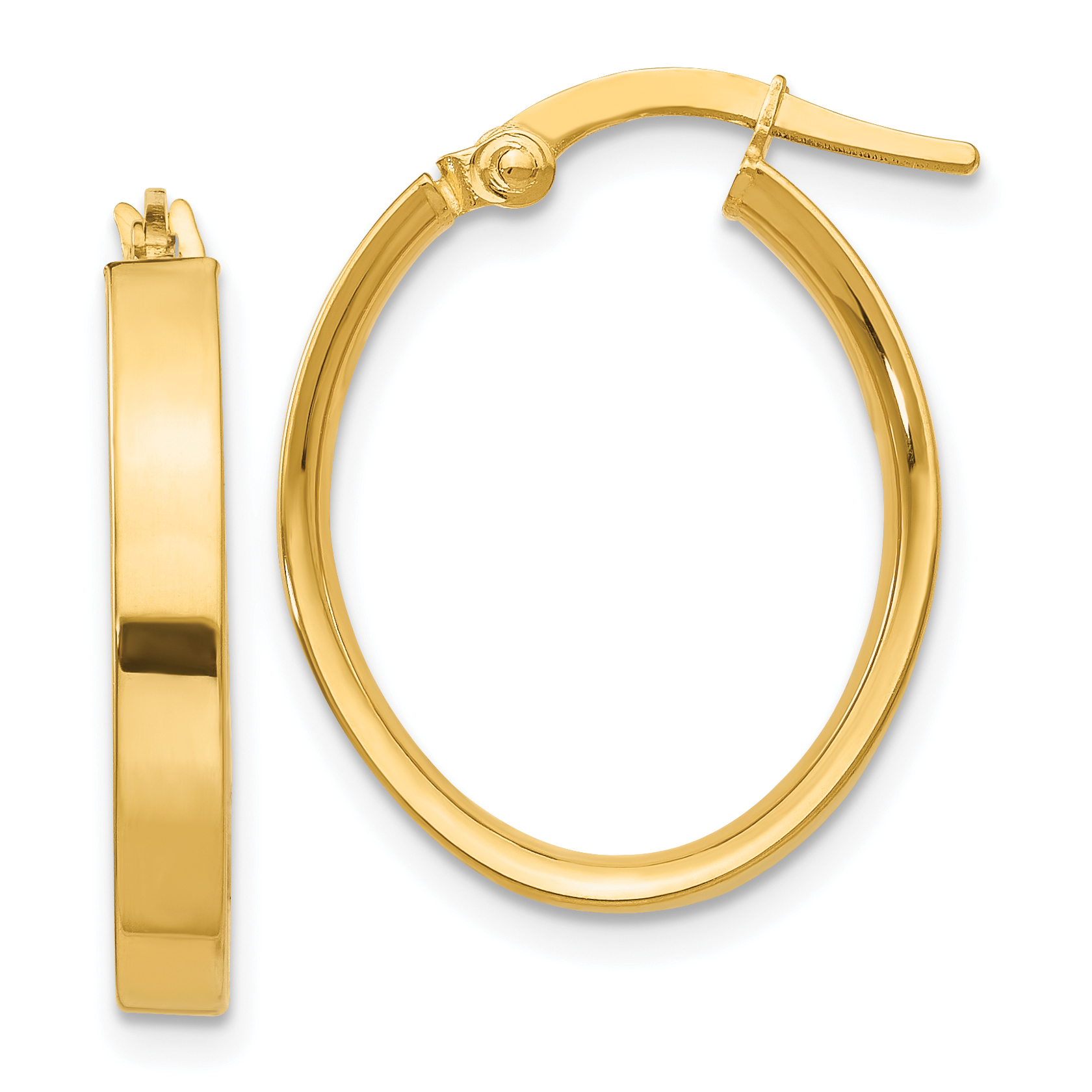  14 mm 10k Yellow Gold 3mm Gold Oval Tube Hoop Earrings  Unknown Friendly Weight 10K yellow gold - view 4