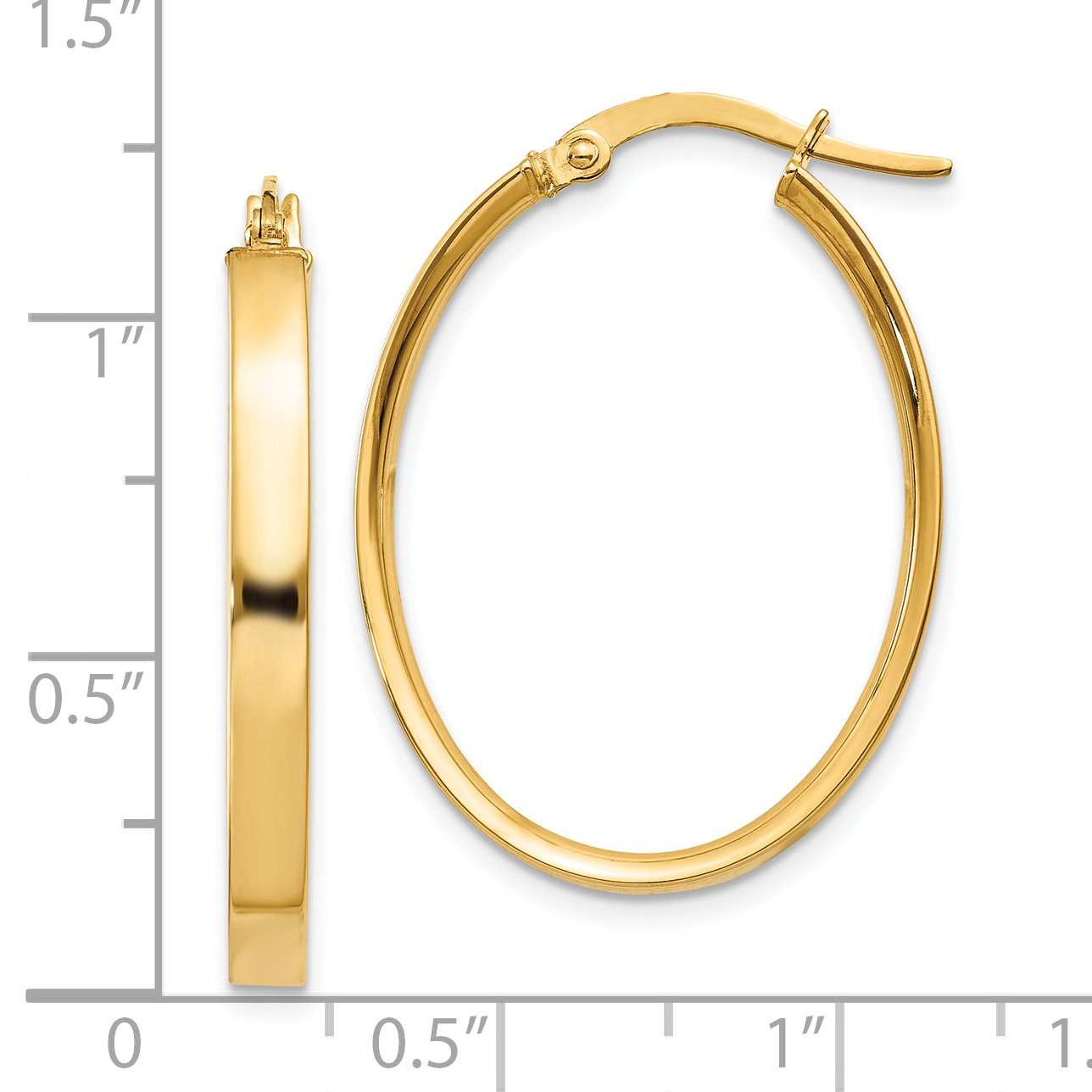  14 mm 10k Yellow Gold 3mm Gold Oval Tube Hoop Earrings  Unknown Friendly Weight 10K yellow gold - view 8