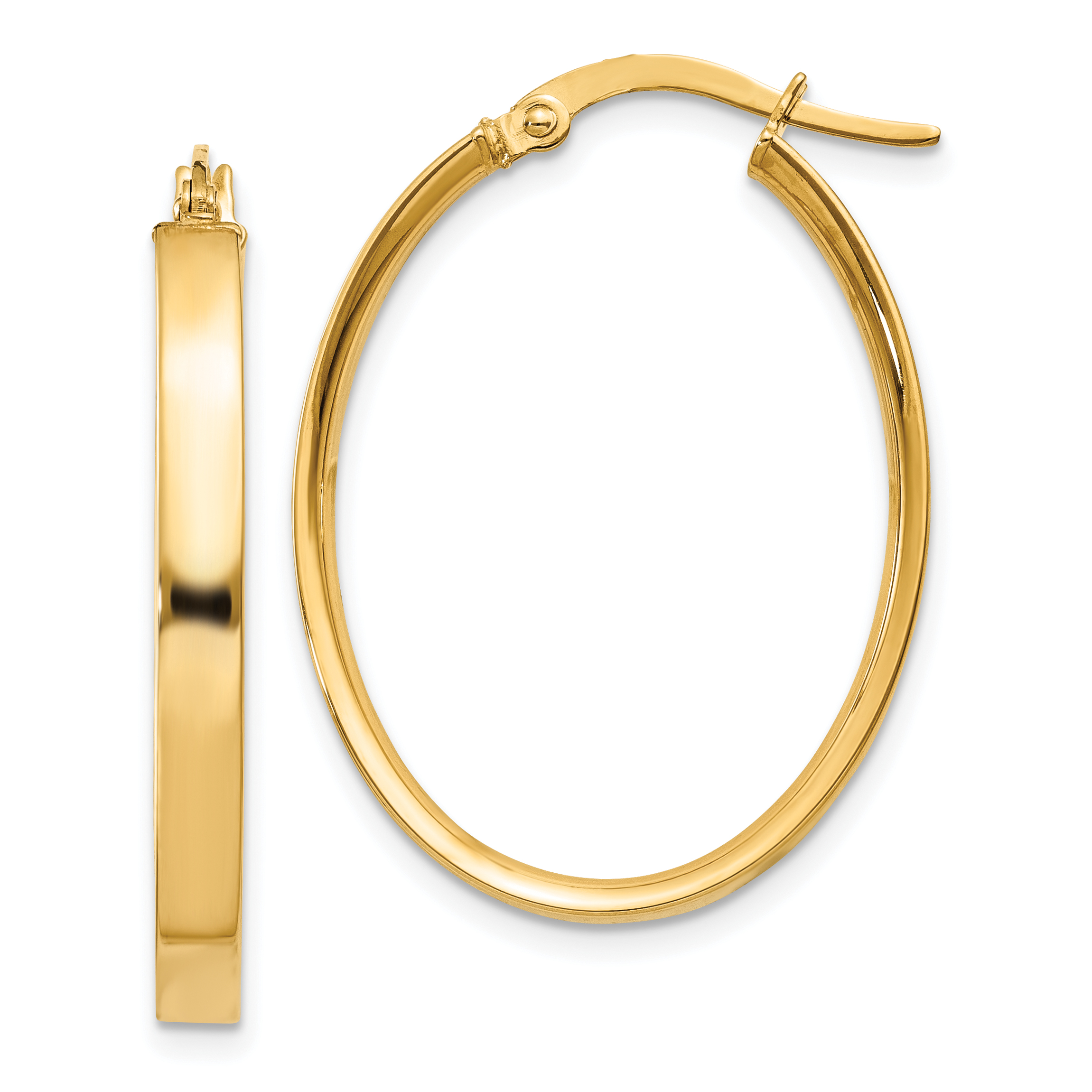  14 mm 10k Yellow Gold 3mm Gold Oval Tube Hoop Earrings  Unknown Friendly Weight 10K yellow gold - view 9