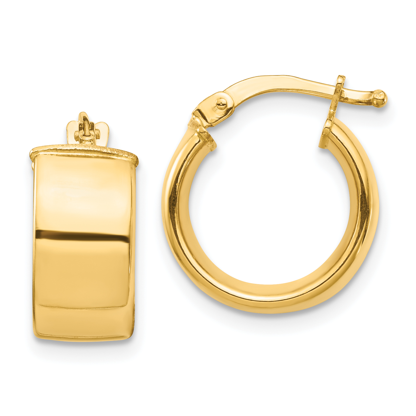  14 mm 10k Yellow Gold 7mm Gold Tube Hoop Earrings  Unknown Friendly Weight 10K yellow gold - view 4