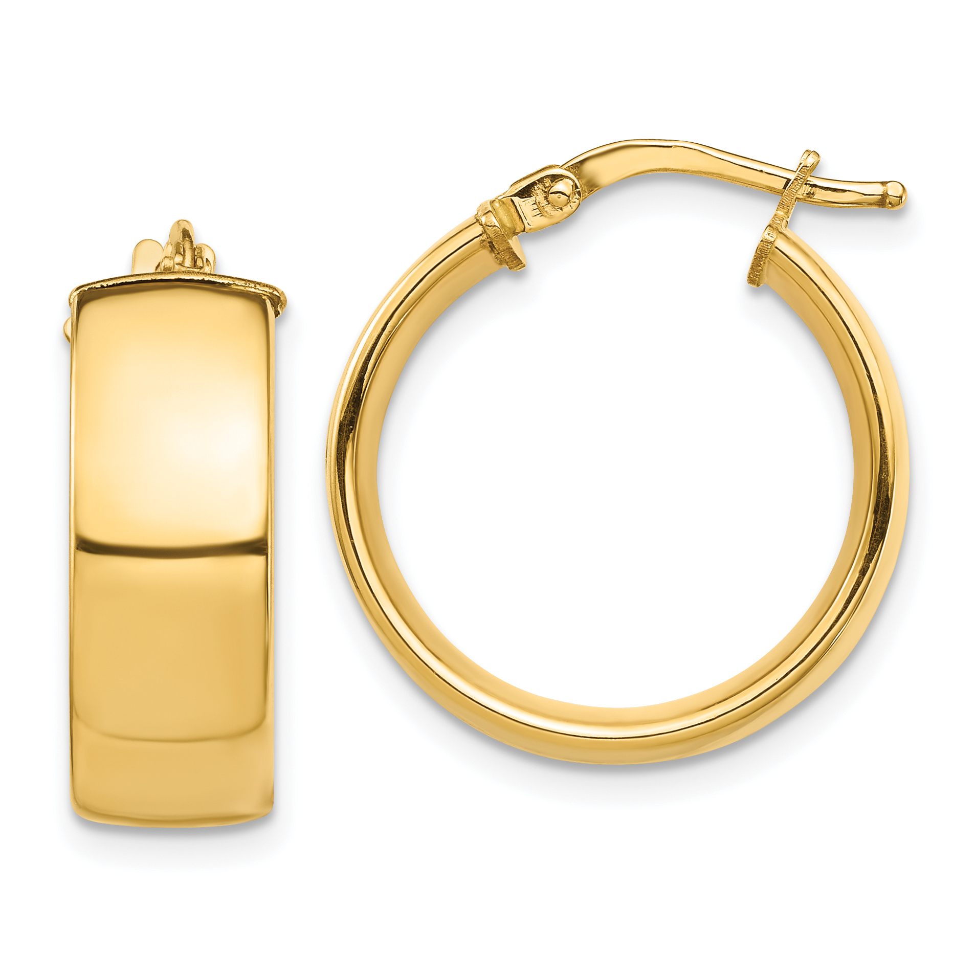  14 mm 10k Yellow Gold 7mm Gold Tube Hoop Earrings  Unknown Friendly Weight 10K yellow gold - view 7