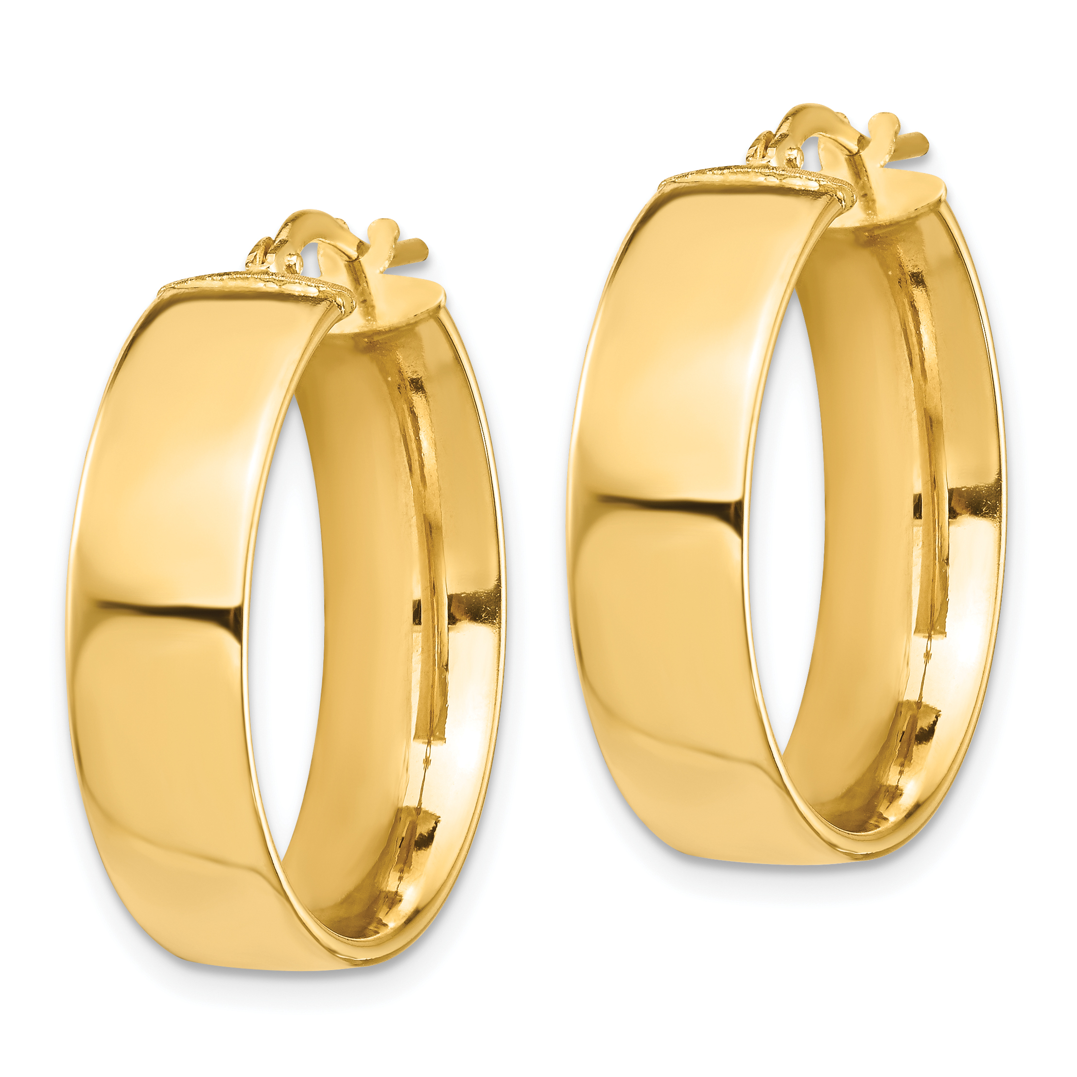  14 mm 10k Yellow Gold 7mm Gold Tube Hoop Earrings  Unknown Friendly Weight 10K yellow gold - view 9
