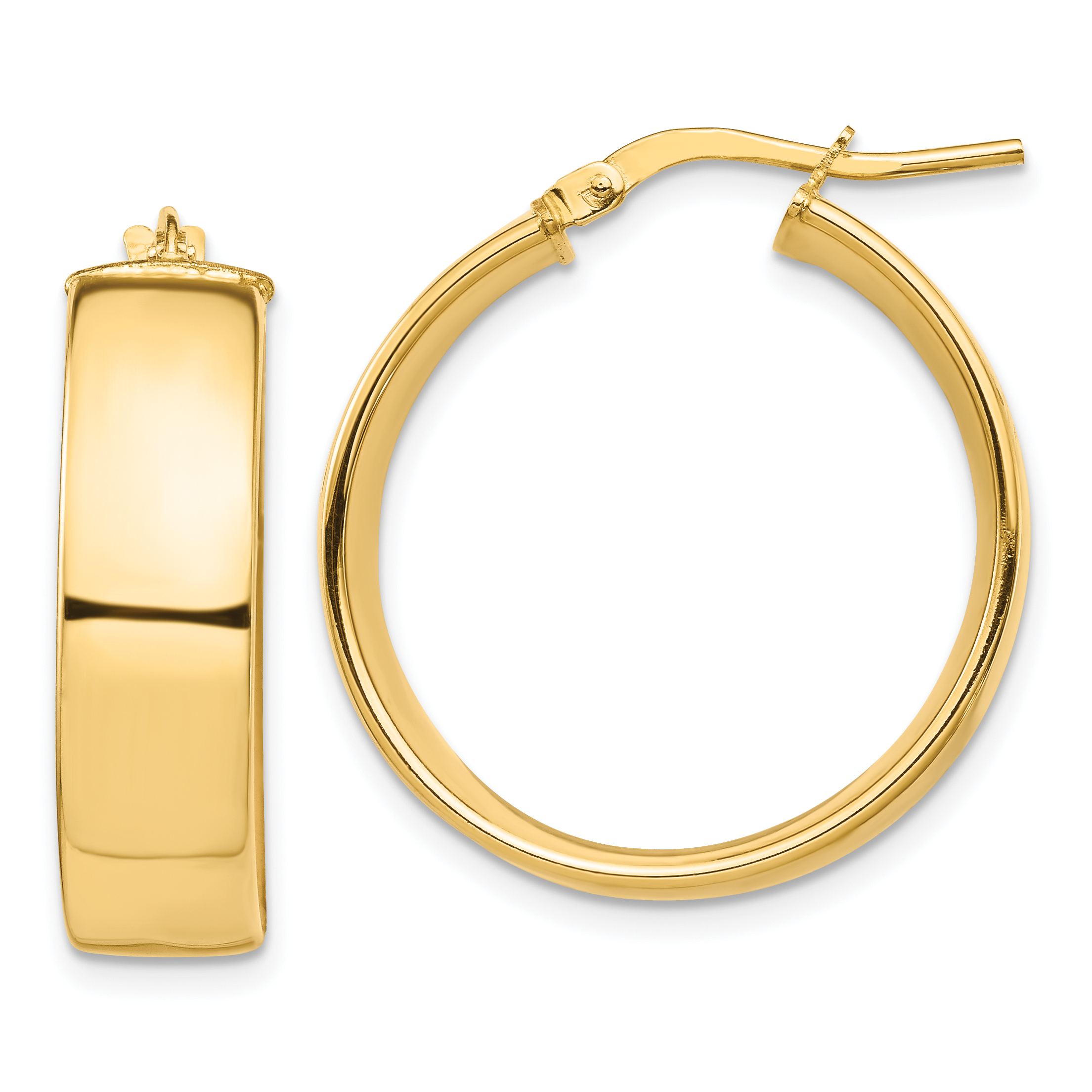  14 mm 10k Yellow Gold 7mm Gold Tube Hoop Earrings  Unknown Friendly Weight 10K yellow gold - view 11