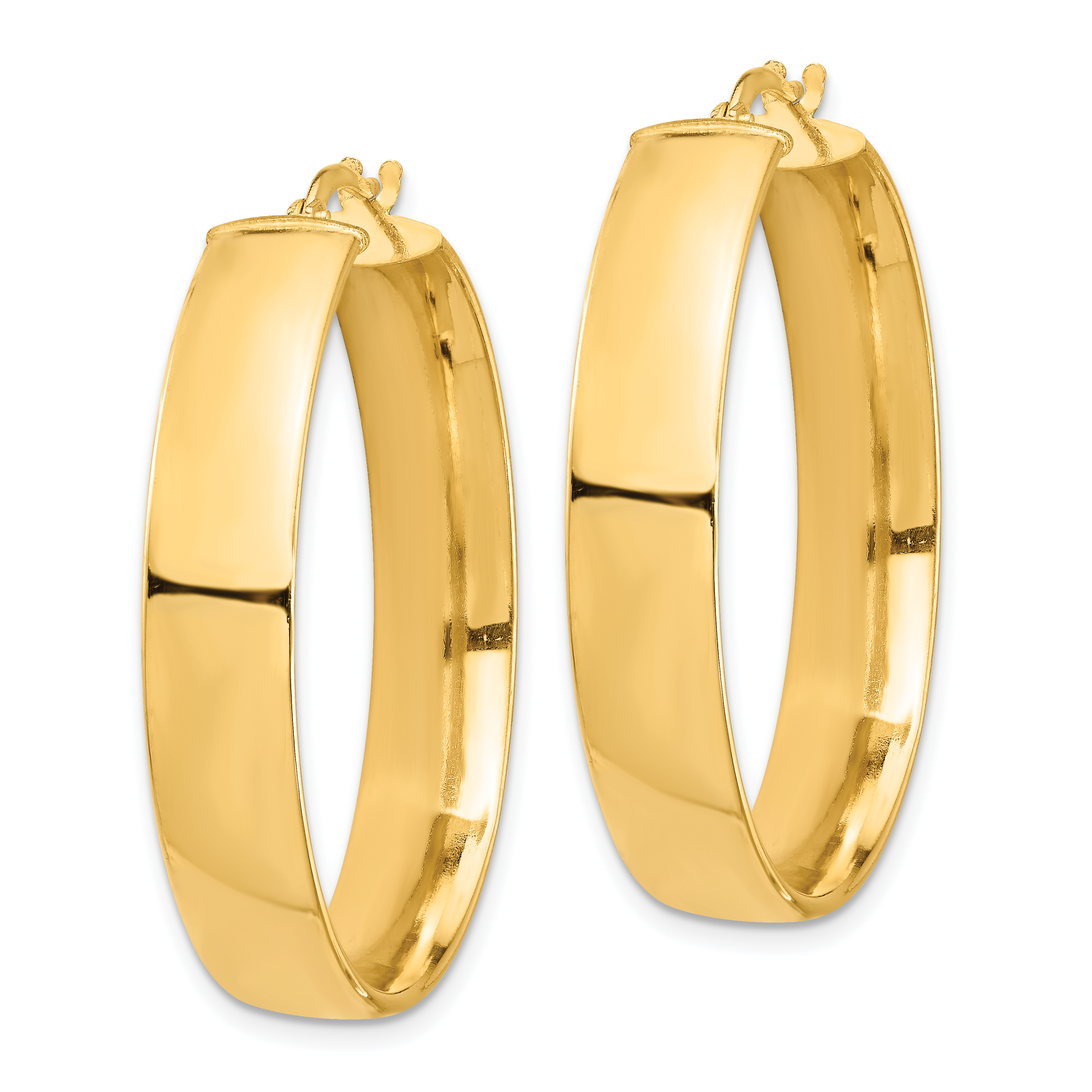 14 mm 10k Yellow Gold 7mm Gold Tube Hoop Earrings  Unknown Friendly Weight 10K yellow gold - view 12