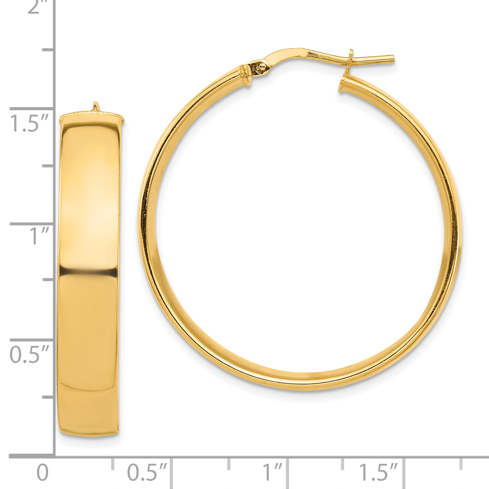  14 mm 10k Yellow Gold 7mm Gold Tube Hoop Earrings  Unknown Friendly Weight 10K yellow gold - view 13