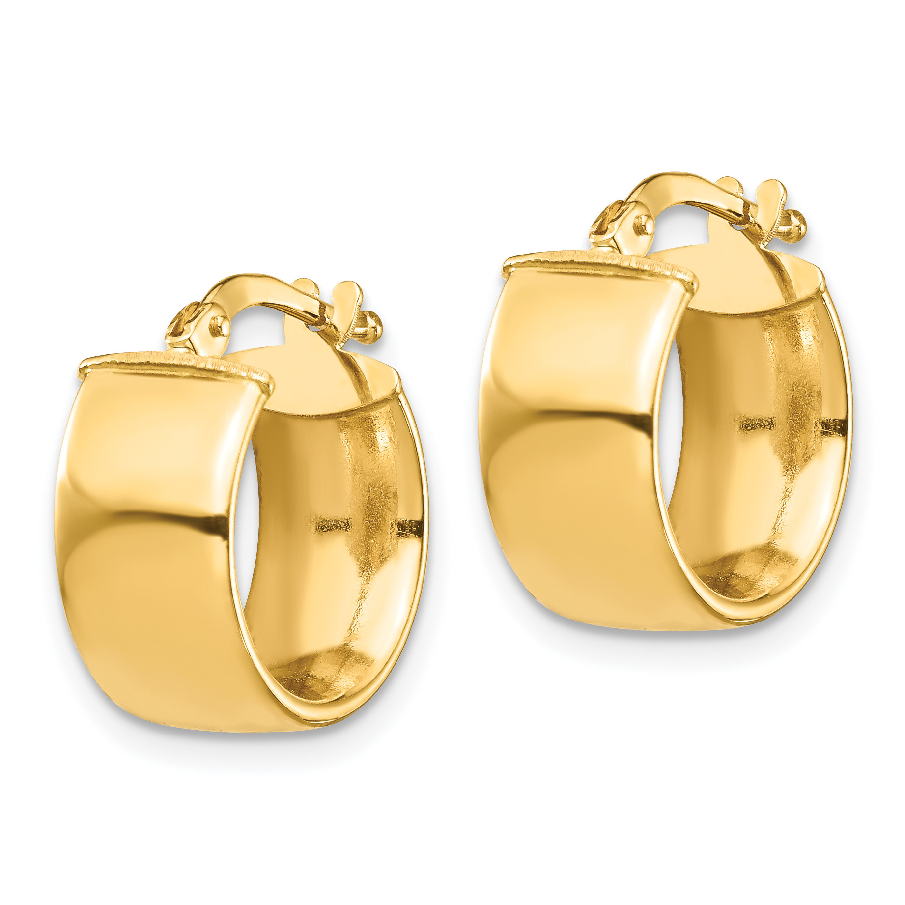  14 mm 14k Yellow Gold 7mm Gold Tube Hoop Earrings  Unknown Friendly Weight 14K yellow gold - view 2