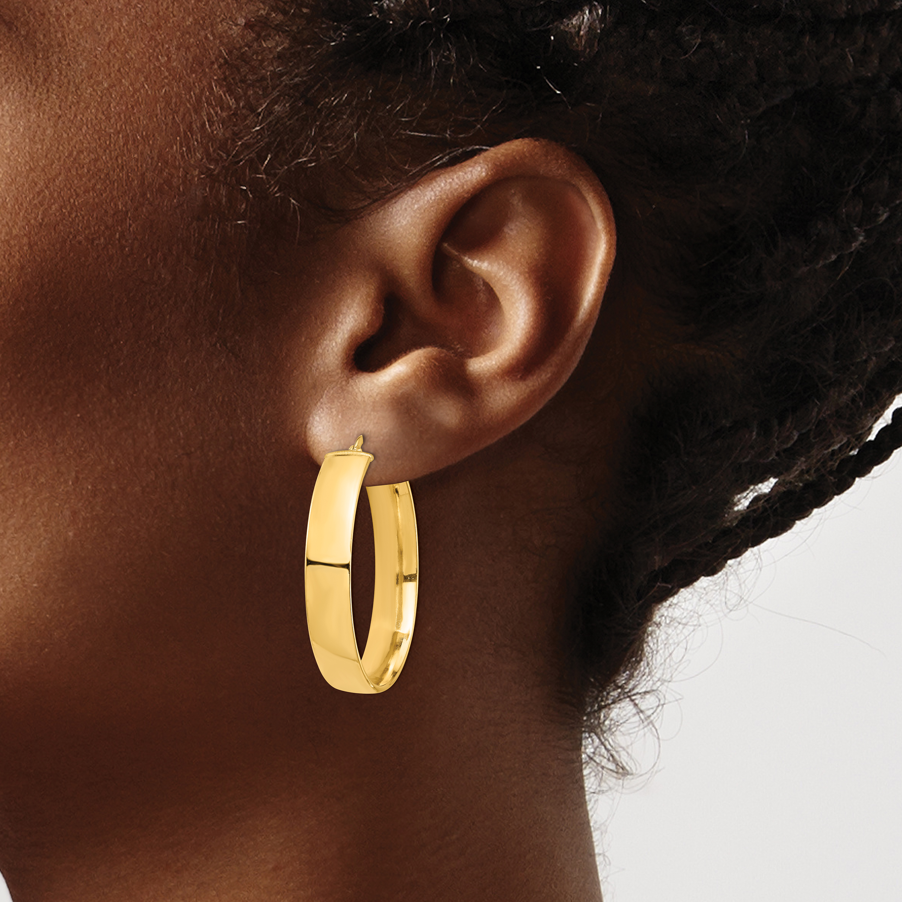  14 mm 14k Yellow Gold 7mm Gold Tube Hoop Earrings  Unknown Friendly Weight 14K yellow gold - view 18