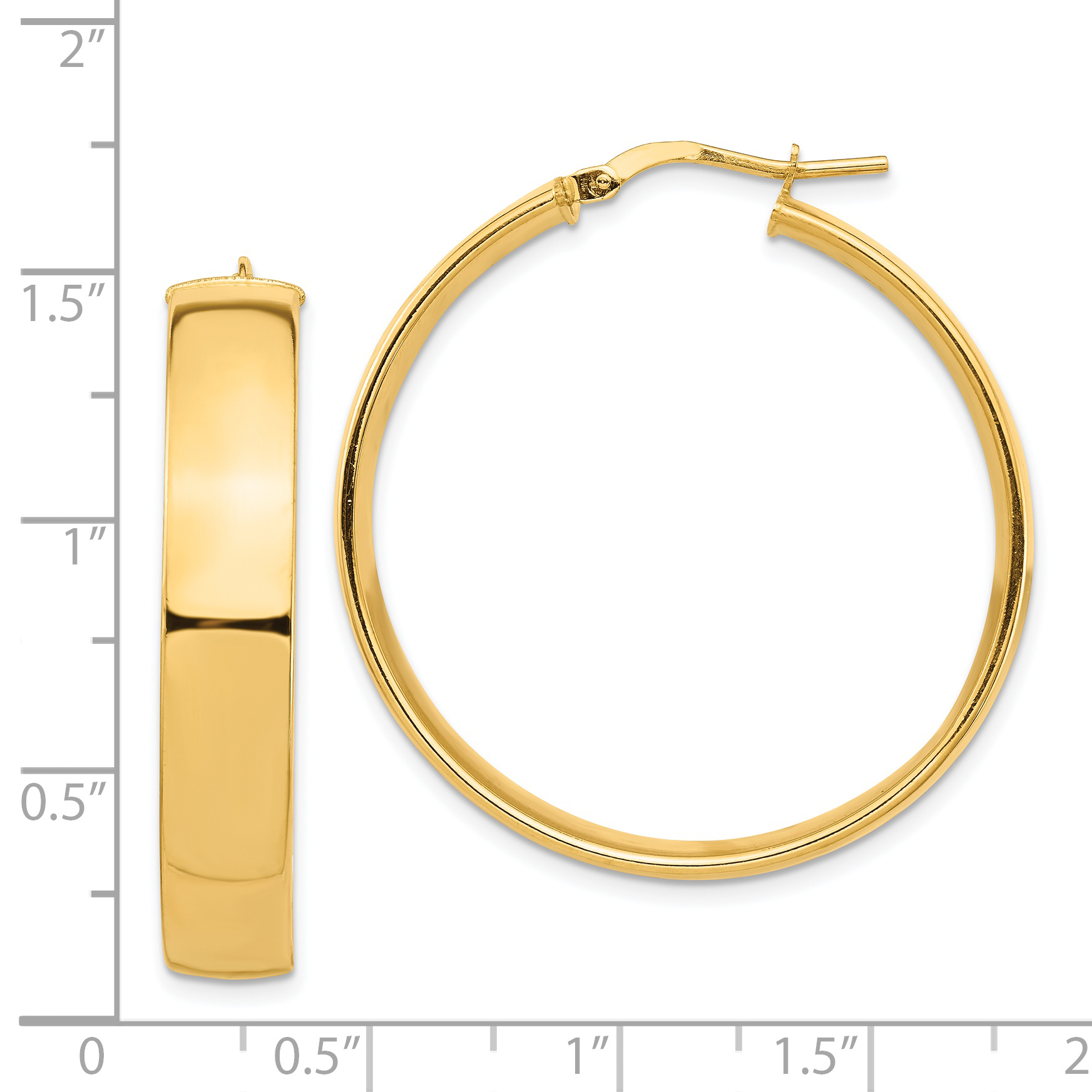  14 mm 14k Yellow Gold 7mm Gold Tube Hoop Earrings  Unknown Friendly Weight 14K yellow gold - view 19