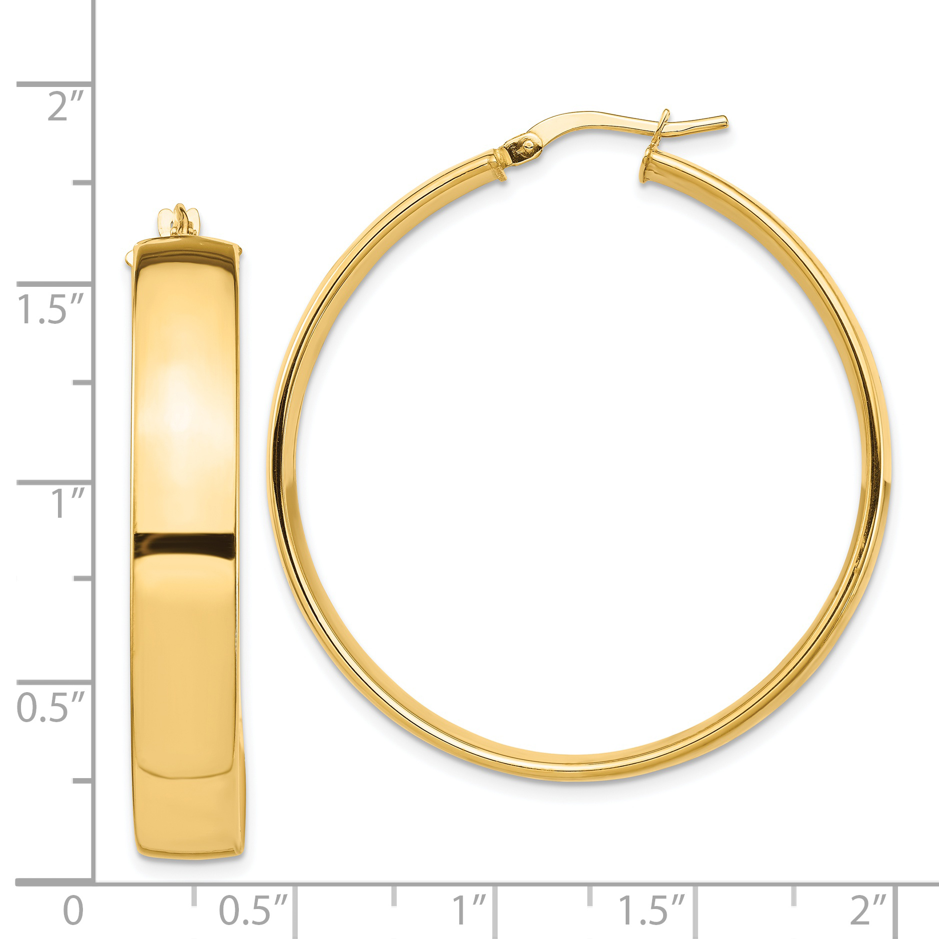  14 mm 14k Yellow Gold 7mm Gold Tube Hoop Earrings  Unknown Friendly Weight 14K yellow gold - view 23