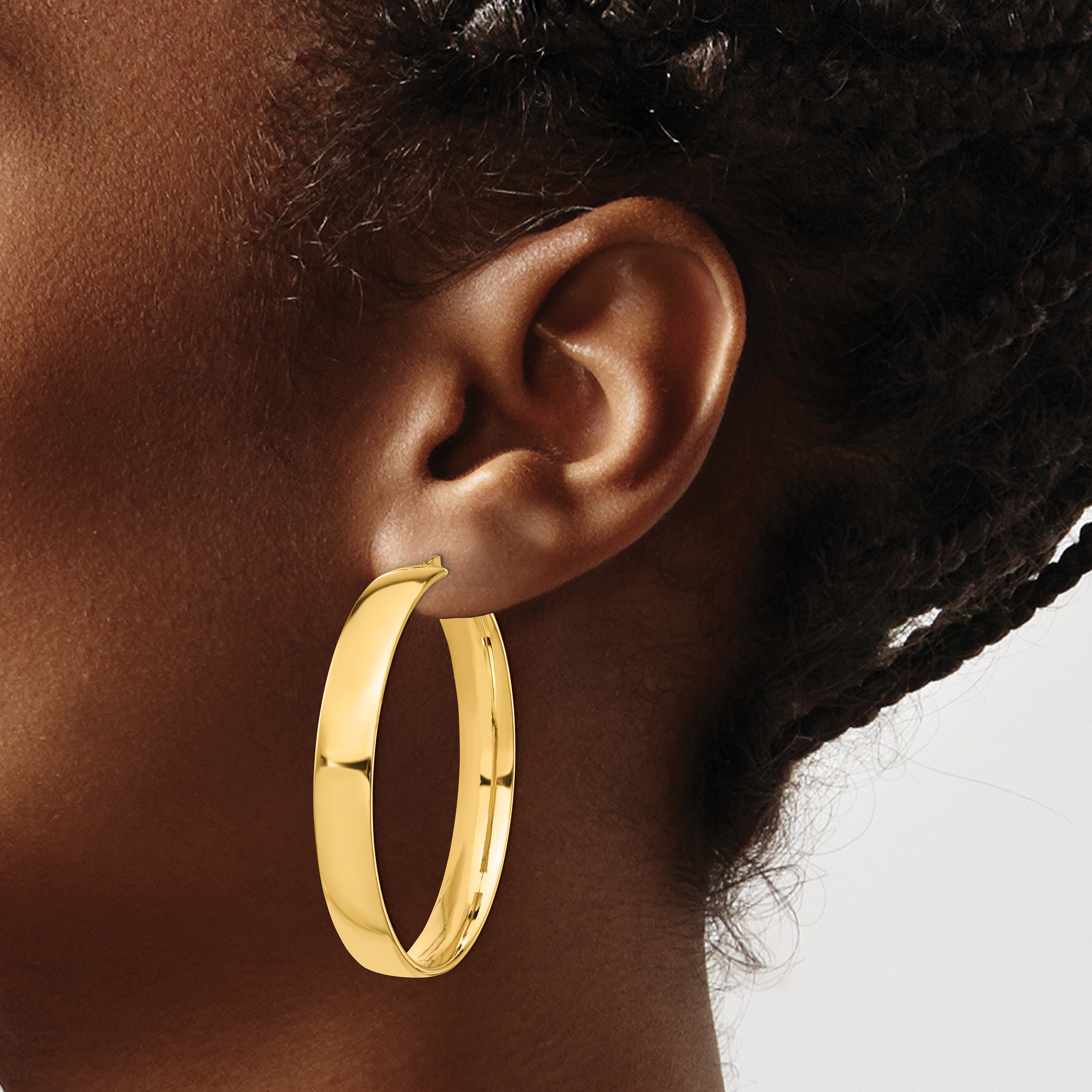  14 mm 14k Yellow Gold 7mm Gold Tube Hoop Earrings  Unknown Friendly Weight 14K yellow gold - view 26