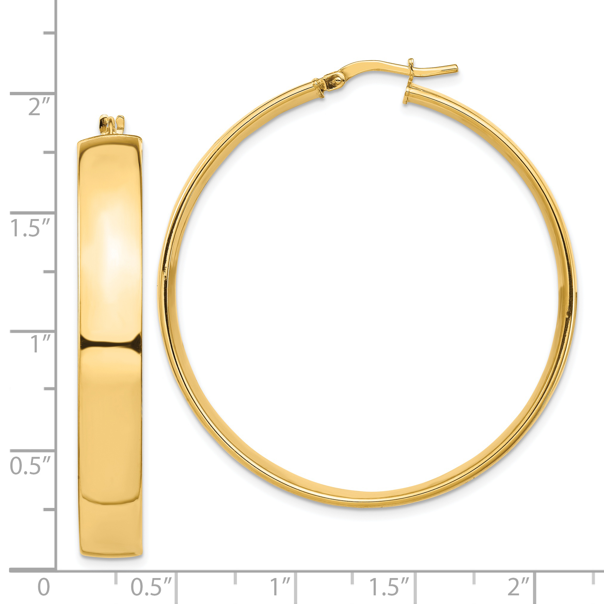  14 mm 14k Yellow Gold 7mm Gold Tube Hoop Earrings  Unknown Friendly Weight 14K yellow gold - view 27