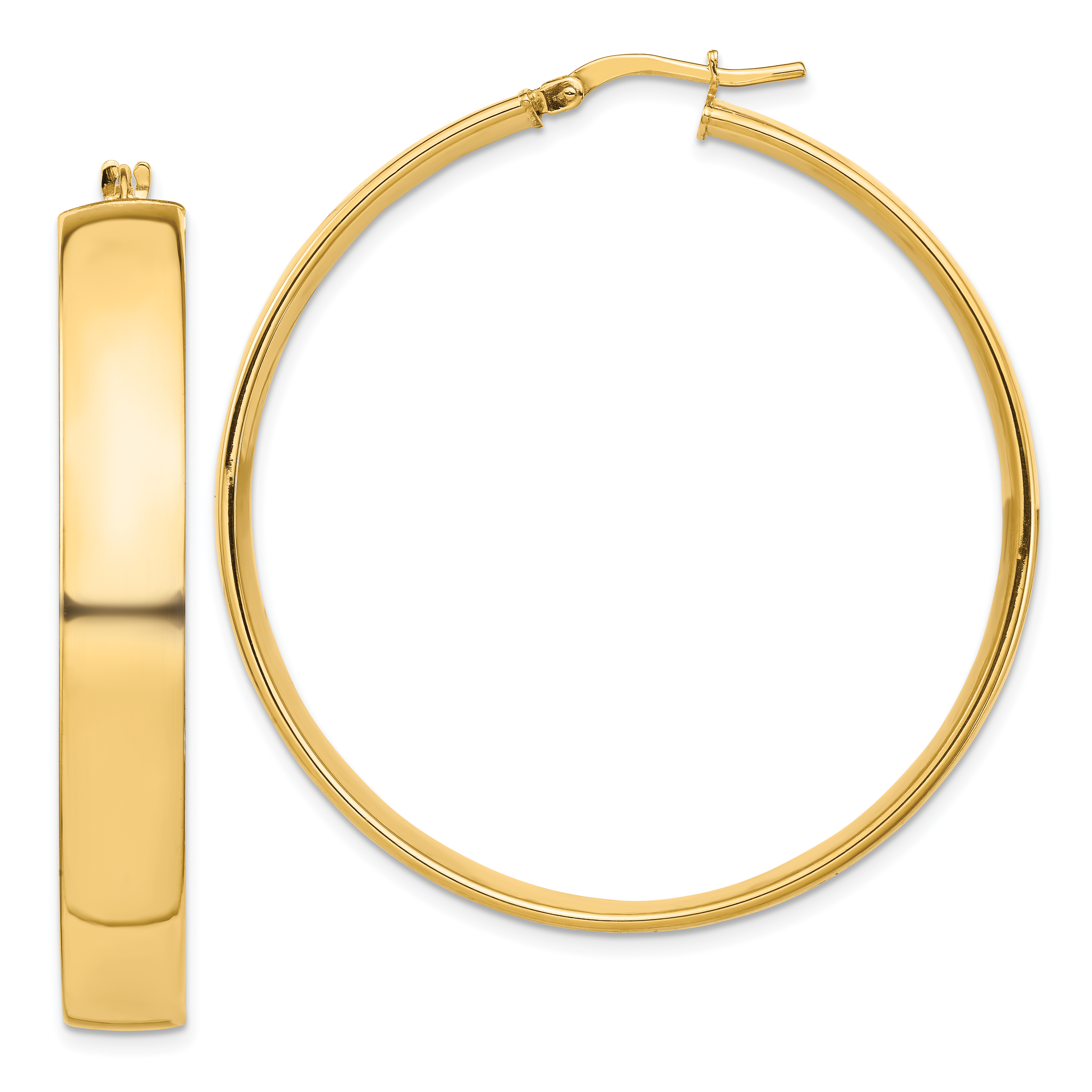  14 mm 14k Yellow Gold 7mm Gold Tube Hoop Earrings  Unknown Friendly Weight 14K yellow gold - view 28
