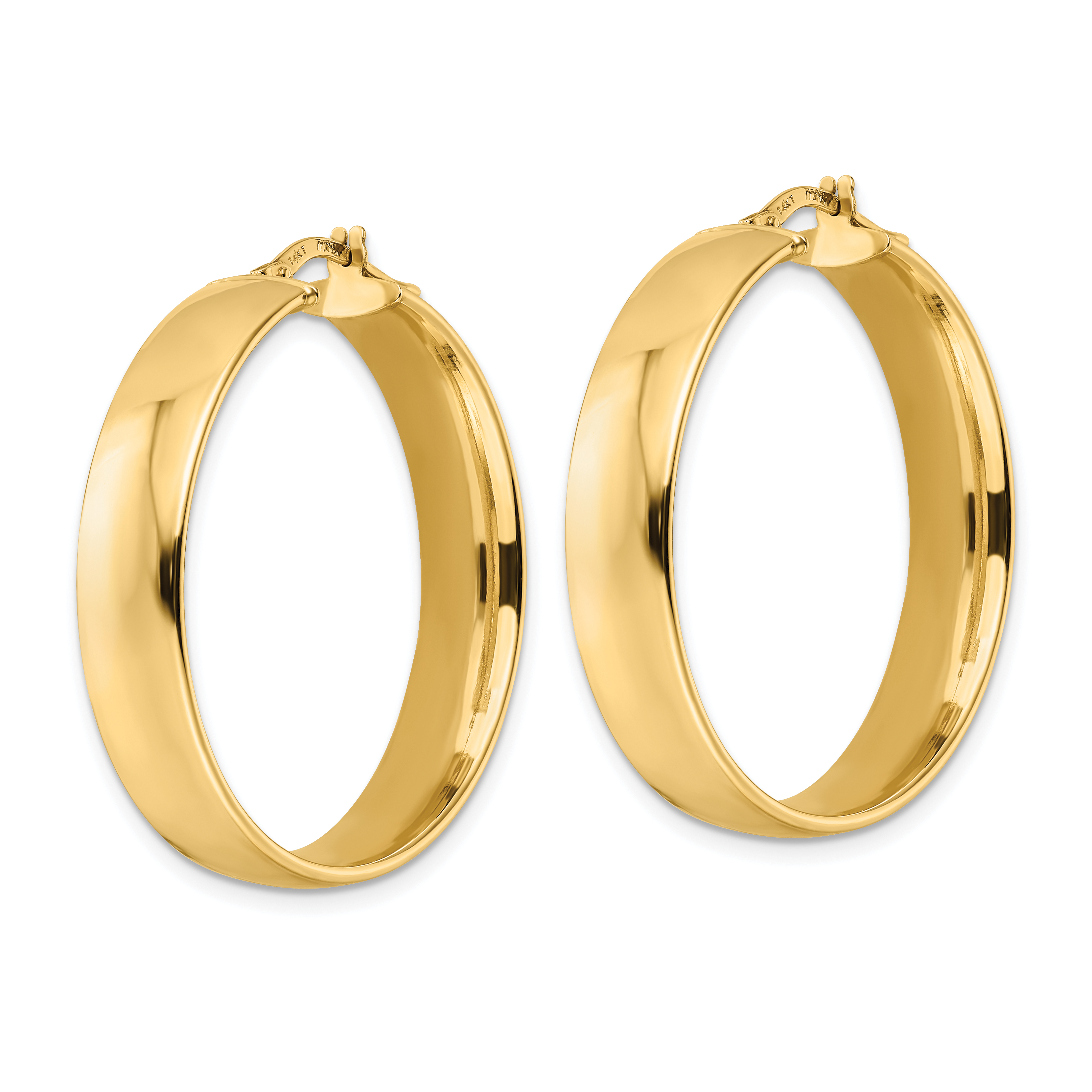  14 mm 14k Yellow Gold 7mm Gold Tube Hoop Earrings  Unknown Friendly Weight 14K yellow gold - view 13