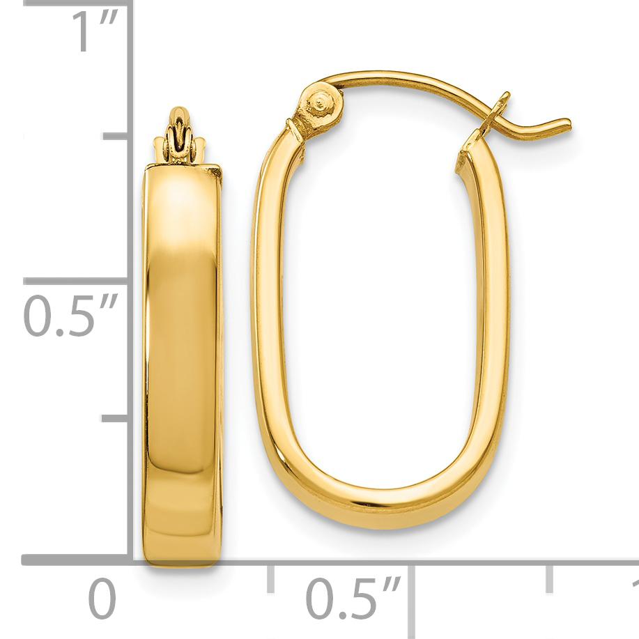  20.25 mm 10k Yellow Gold 3.5mm Gold Polished Oval Hoop Earrings  Unknown Friendly Weight 10K yellow gold - view 3