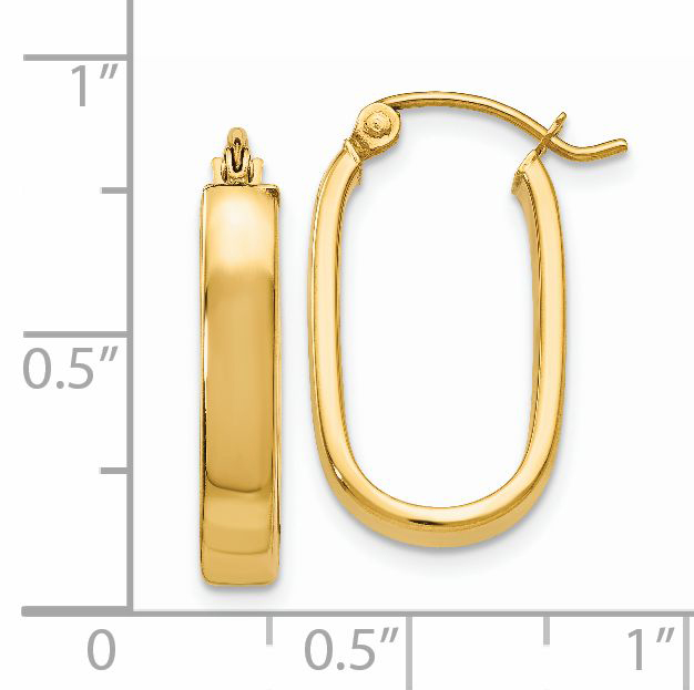  20.25 mm 14k Yellow Gold 3.5mm Gold Polished Oval Hoop Earrings  Unknown Friendly Weight 14K yellow gold - view 3