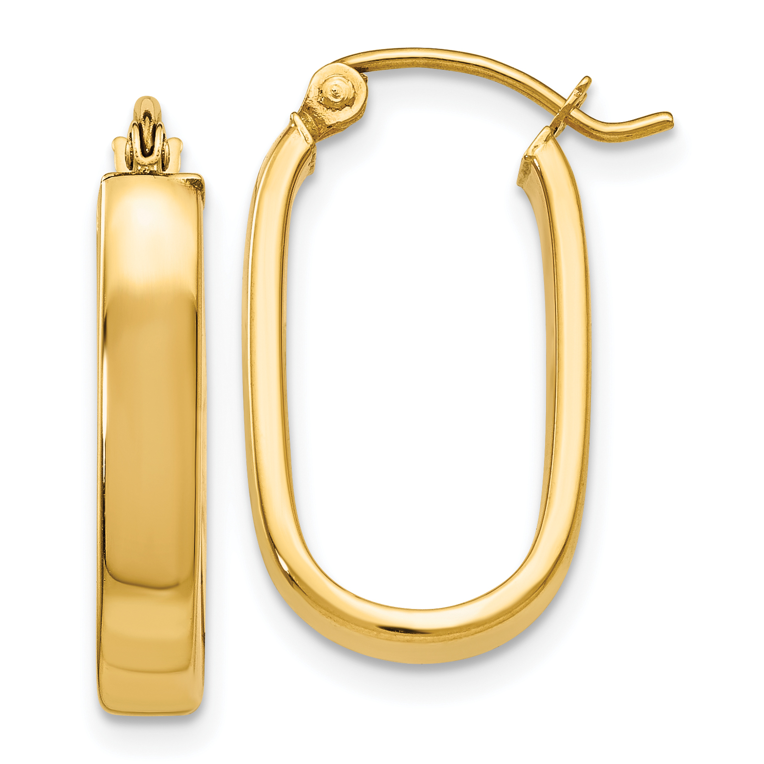  20.25 mm 14k Yellow Gold 3.5mm Gold Polished Oval Hoop Earrings  Unknown Friendly Weight 14K yellow gold - view 4