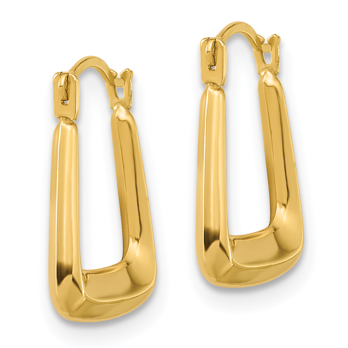  15.25 mm 10k Yellow Gold 2.5mm Gold Knife Edge Square Hoop Earrings  Unknown Friendly Weight 10K yellow gold - view 2