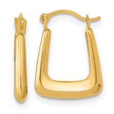 10k Yellow Gold 2.5mm Gold Knife Edge Square Hoop Earrings | USA Jewels