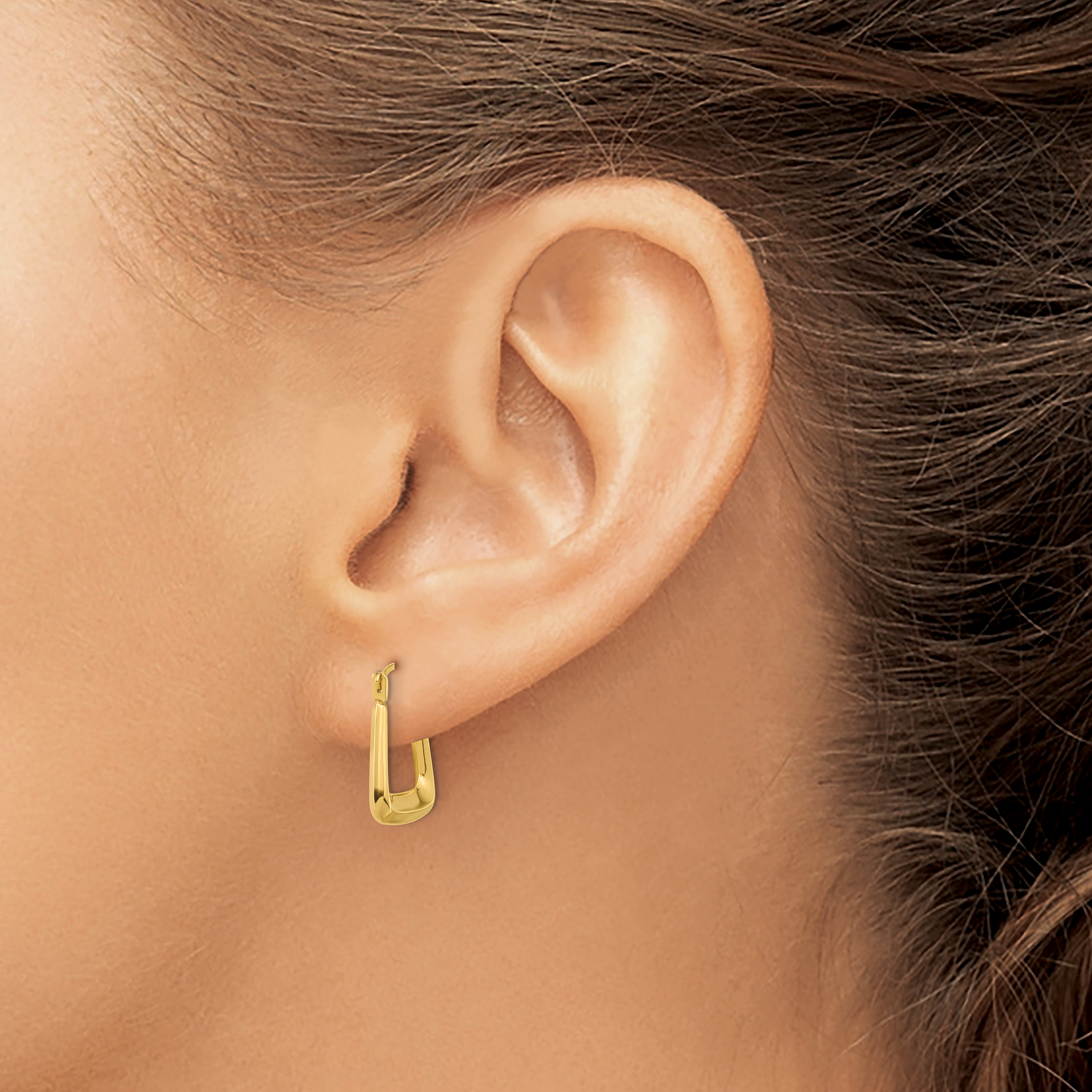  15.25 mm 14k Yellow Gold 2.5mm Gold Knife Edge Square Hoop Earrings  Unknown Friendly Weight 14K yellow gold - view 2
