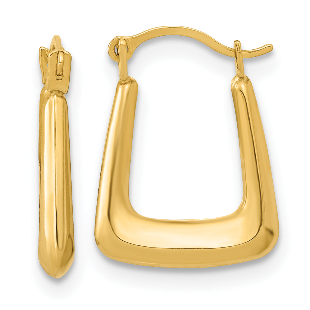  15.25 mm 14k Yellow Gold 2.5mm Gold Knife Edge Square Hoop Earrings  Unknown Friendly Weight 14K yellow gold - view 4