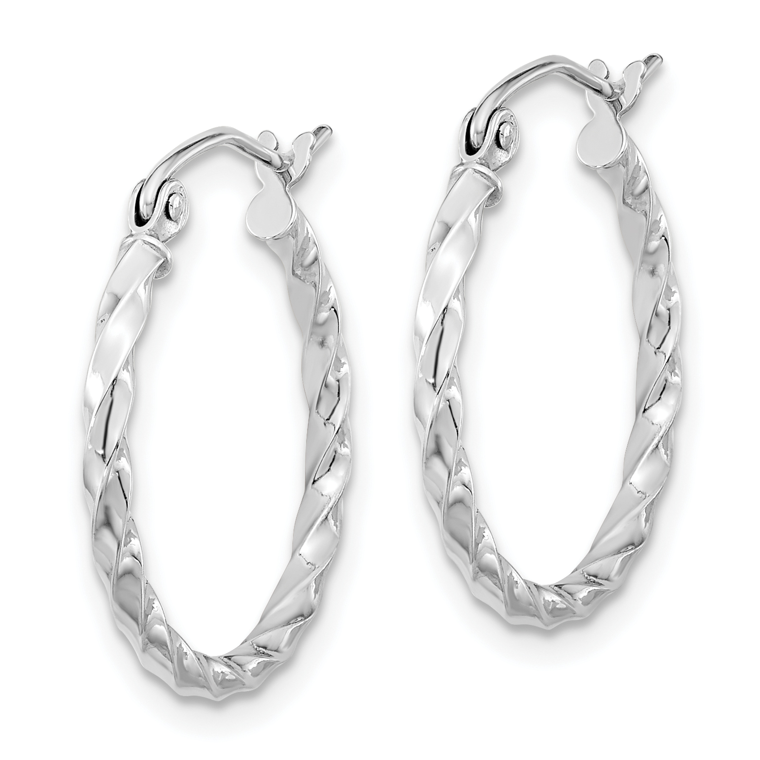  13 mm 10k White Gold 2mm Gold Twisted Tube Hoop Earrings  Unknown Friendly Weight 10K white gold - view 7