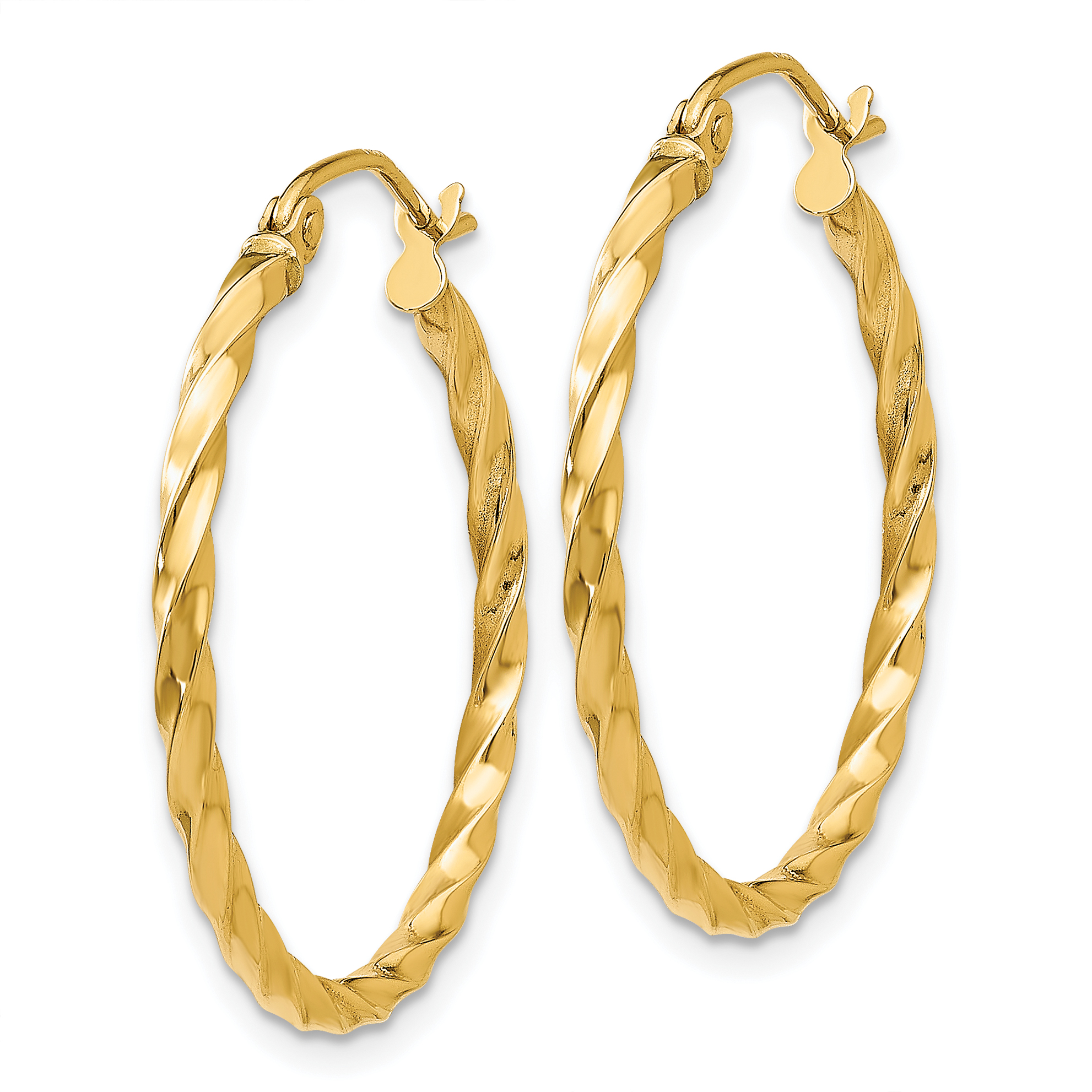  10 mm 14k Yellow Gold 2mm Gold Twisted Tube Hoop Earrings  Unknown Friendly Weight 14K yellow gold - view 13