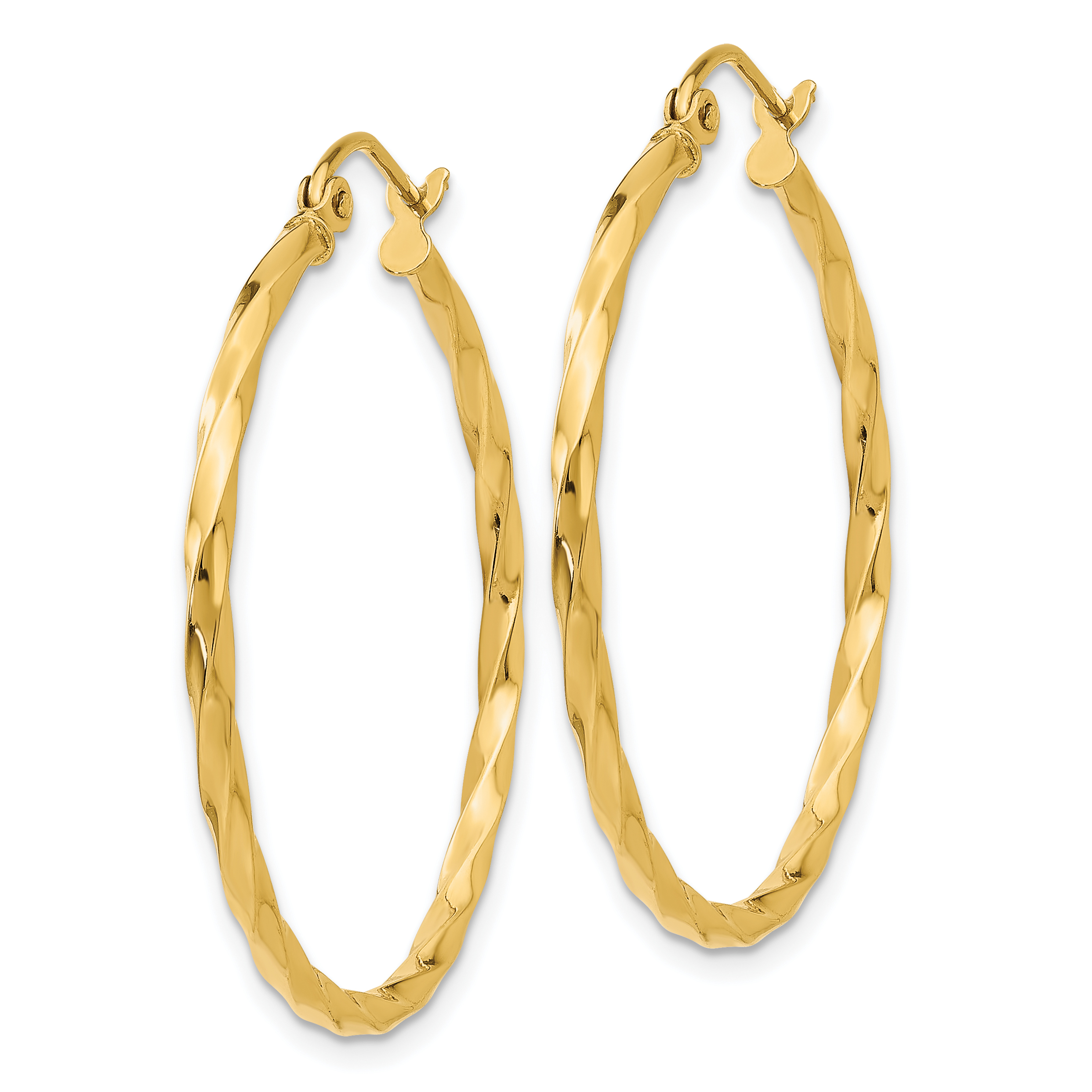  10 mm 14k Yellow Gold 2mm Gold Twisted Tube Hoop Earrings  Unknown Friendly Weight 14K yellow gold - view 17