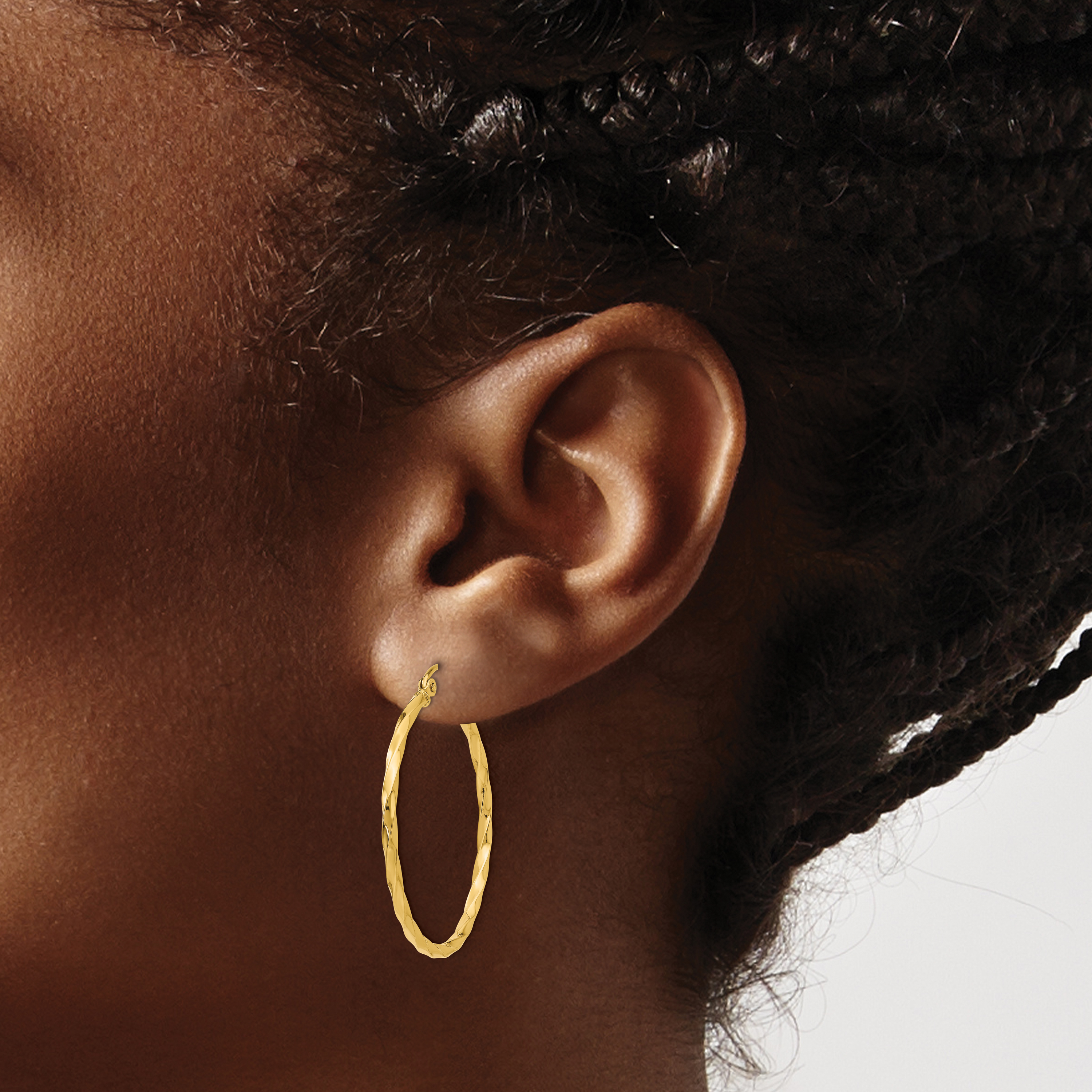  10 mm 14k Yellow Gold 2mm Gold Twisted Tube Hoop Earrings  Unknown Friendly Weight 14K yellow gold - view 18