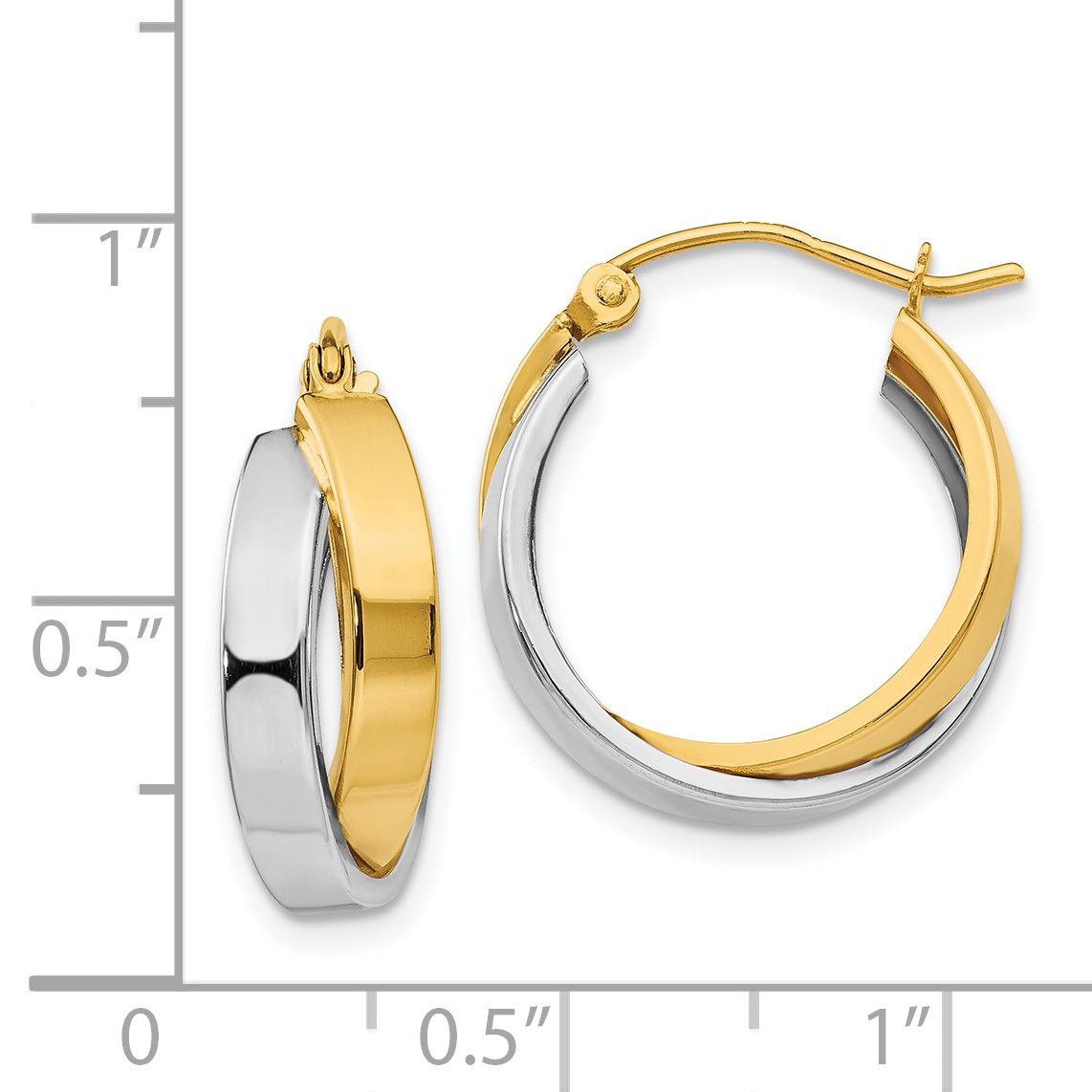  17.5 mm 14k Two-tone Two-tone Twisted Hoop Earrings  Unknown Friendly Weight 14K two-tone gold - view 3