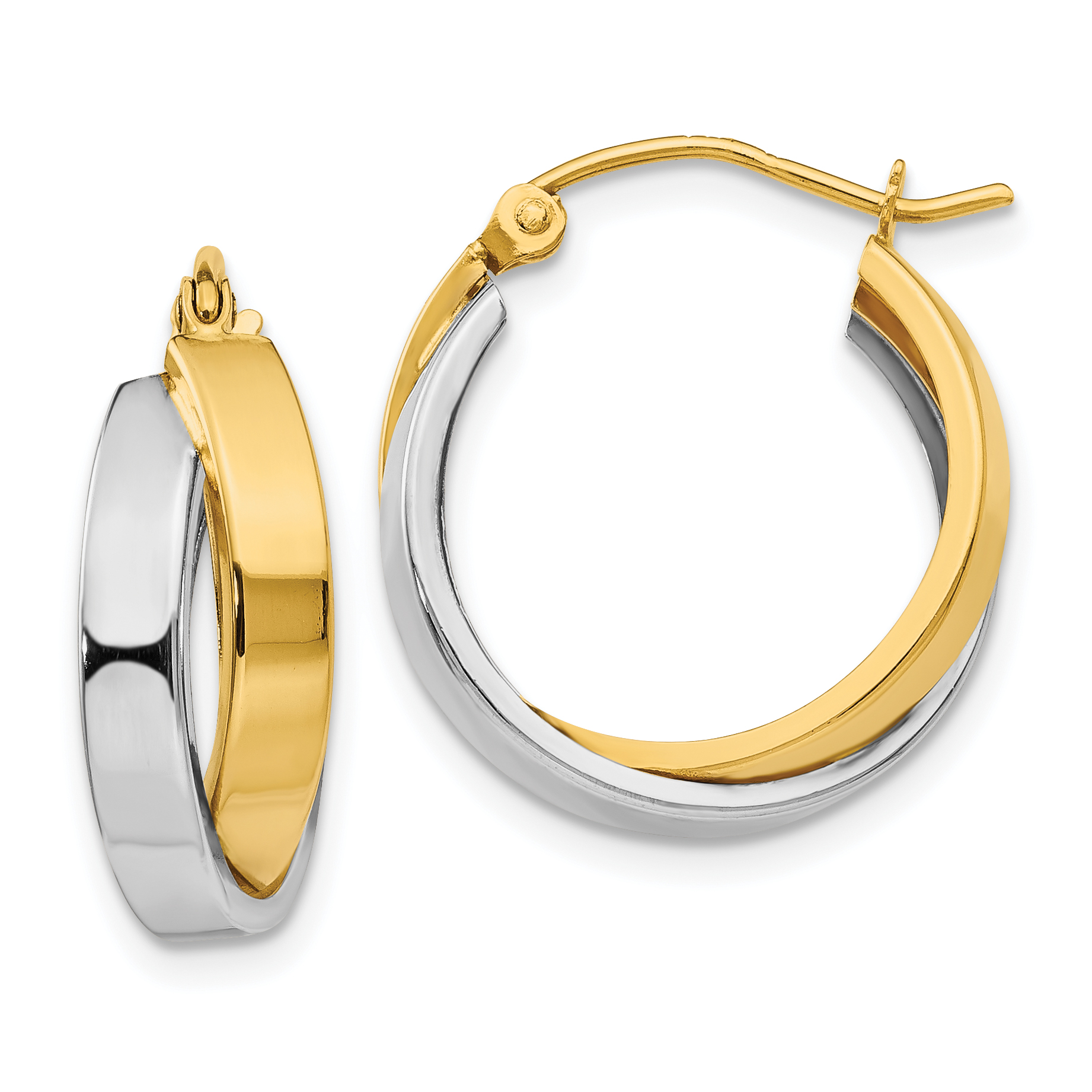  17.5 mm 14k Two-tone Two-tone Twisted Hoop Earrings  Unknown Friendly Weight 14K two-tone gold - view 4