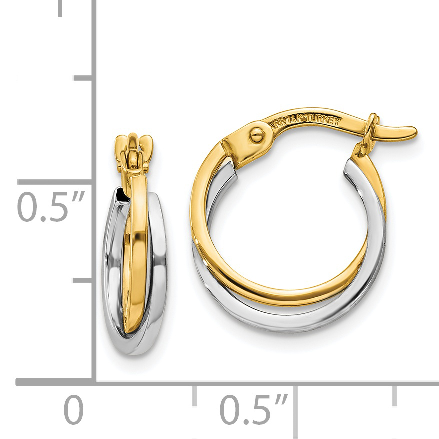  14 mm 14k Two-tone Two-tone Twisted Hoop Earrings  Unknown Friendly Weight 14K two-tone gold - view 3