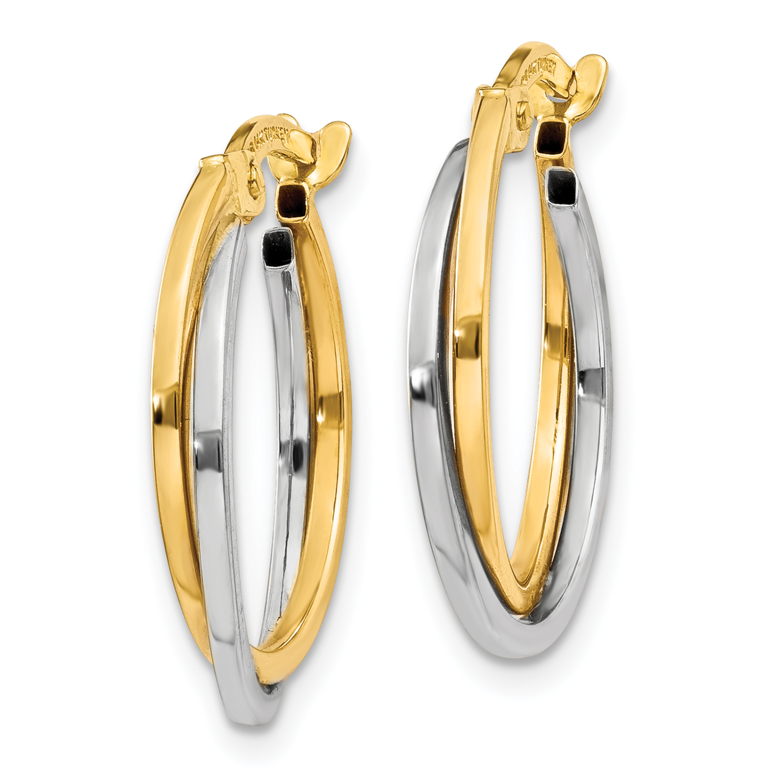  14 mm 14k Two-tone Two-tone Twisted Hoop Earrings  Unknown Friendly Weight 14K two-tone gold - view 5