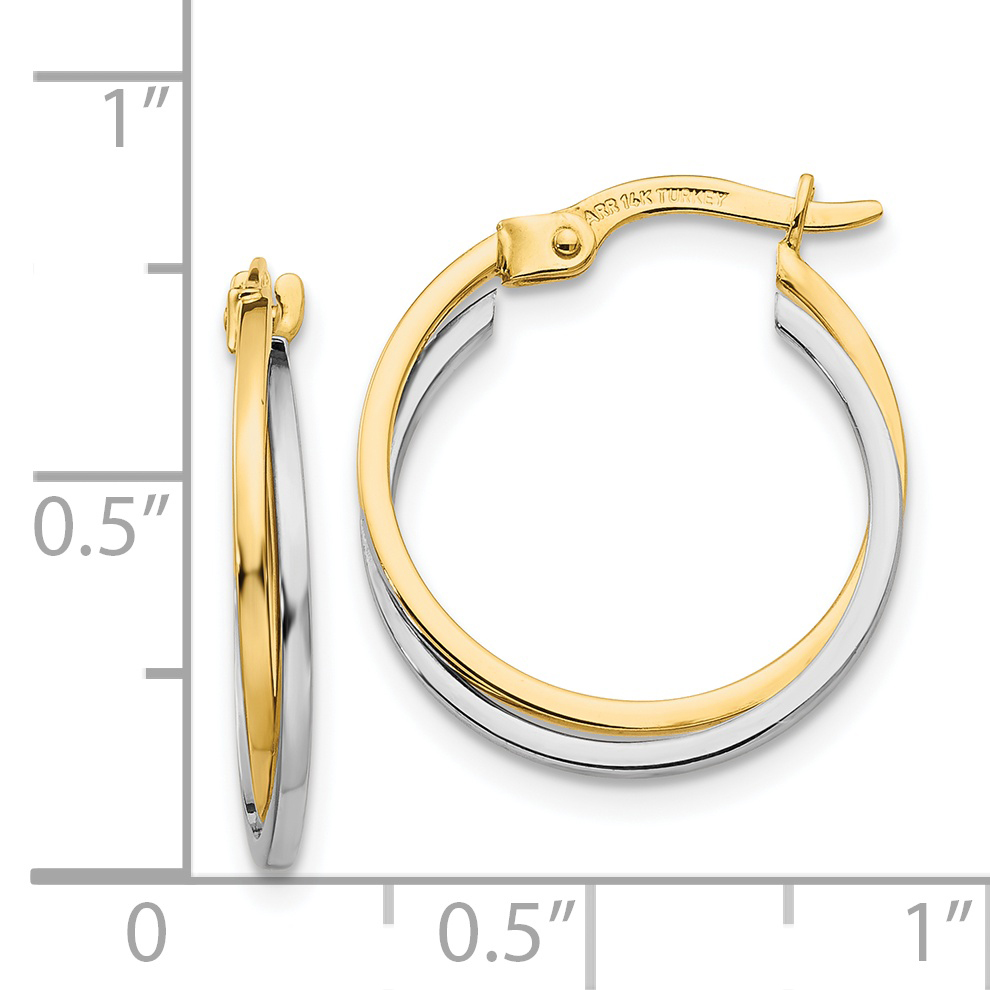  14 mm 14k Two-tone Two-tone Twisted Hoop Earrings  Unknown Friendly Weight 14K two-tone gold - view 7