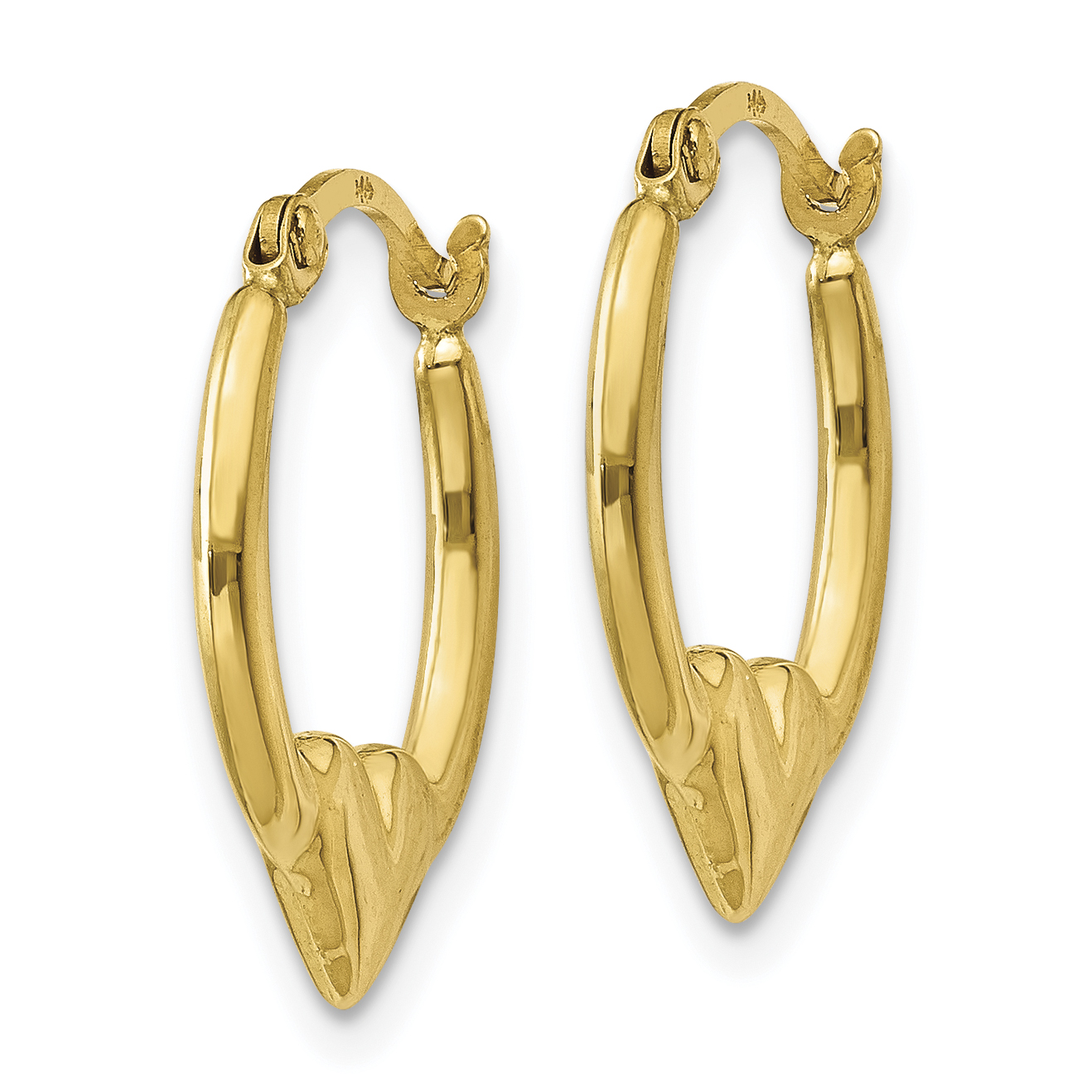 16 mm 10k Yellow Gold Heart Hoop Earrings  Unknown Friendly Weight 10K yellow gold - view 2