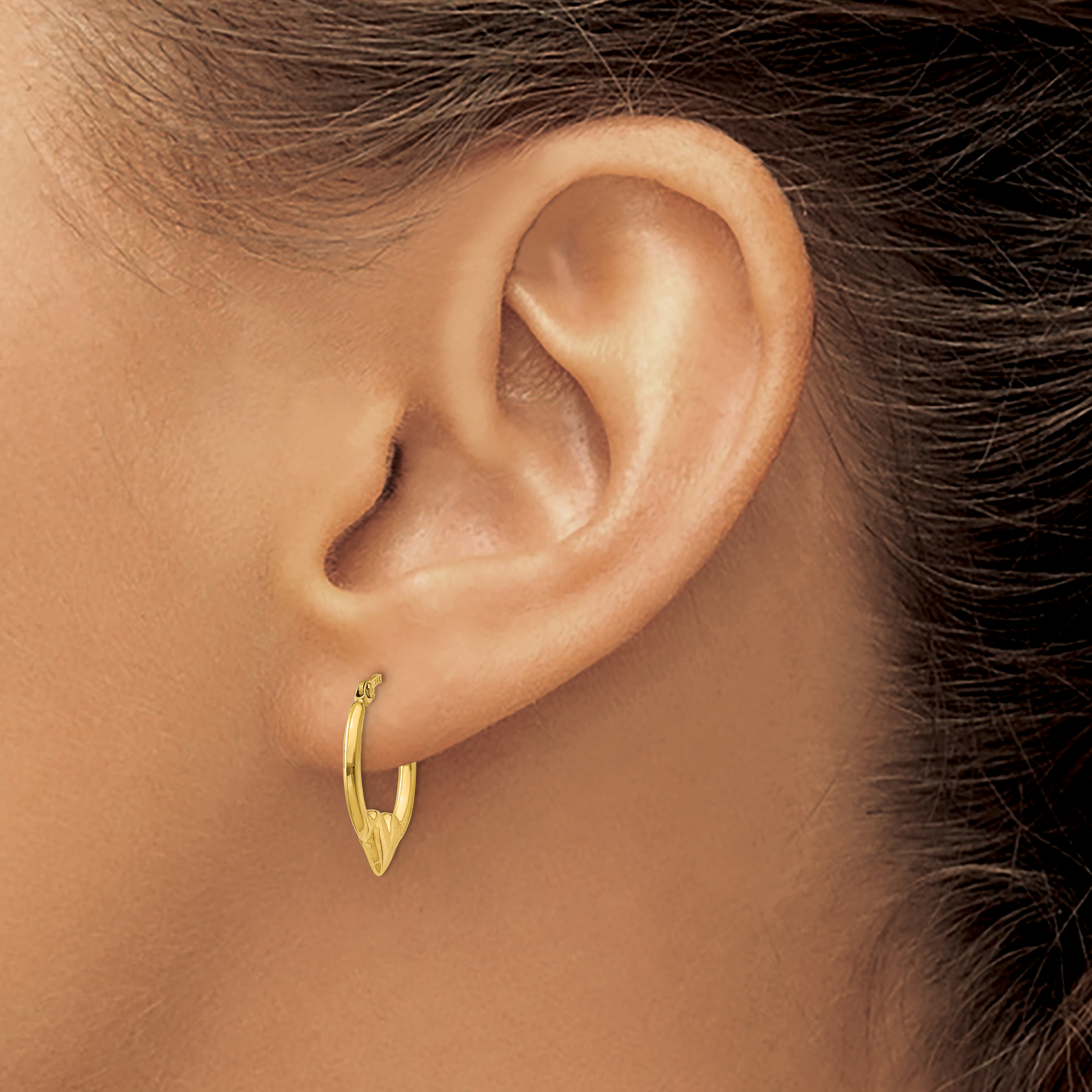  16 mm 14k Yellow Gold Heart Hoop Earrings  Unknown Friendly Weight 14K yellow gold - view 2