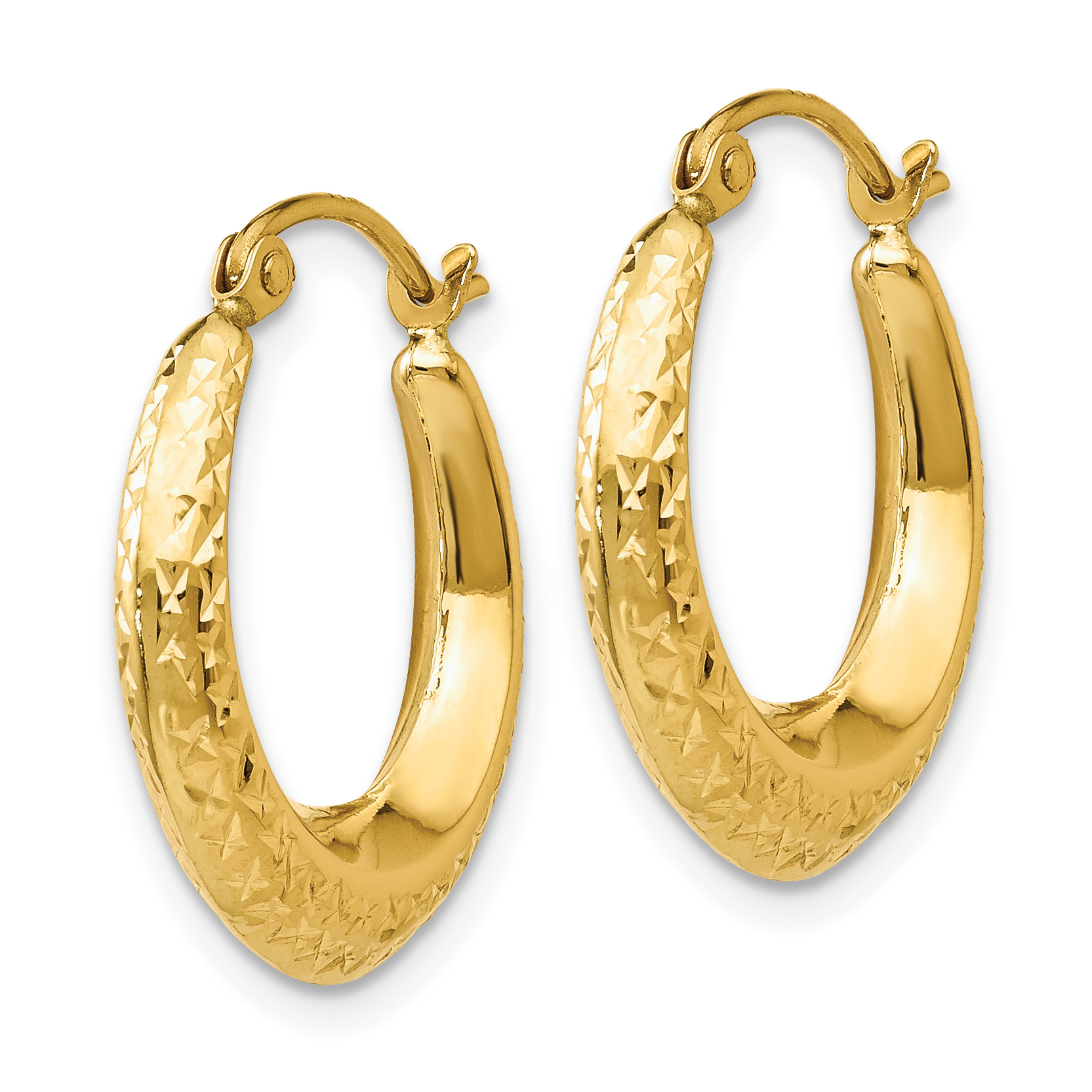  19 mm 14k Yellow Gold Diamond-cut Hoop Earrings 3.25 mm Unknown Friendly Weight 14K yellow gold