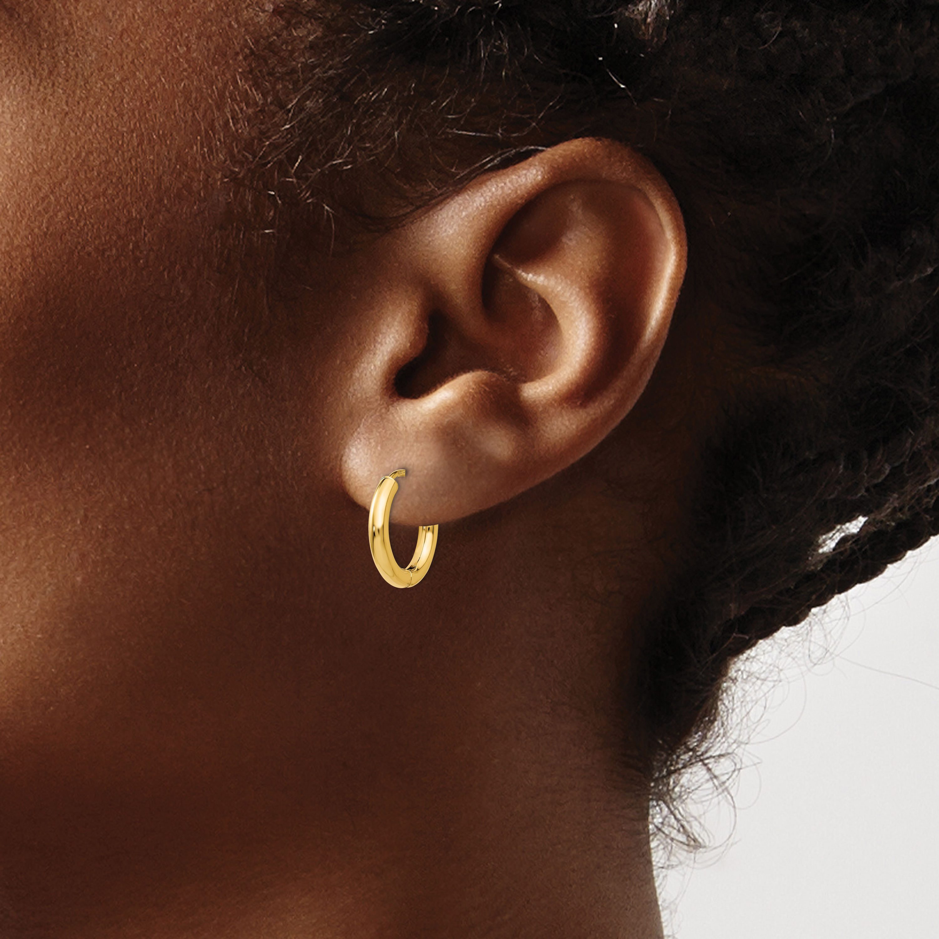  15 mm 14k Yellow Gold Circle Tube Hinged Hoop Earrings 2.25 mm Unknown Friendly Weight 14K yellow gold - view 2