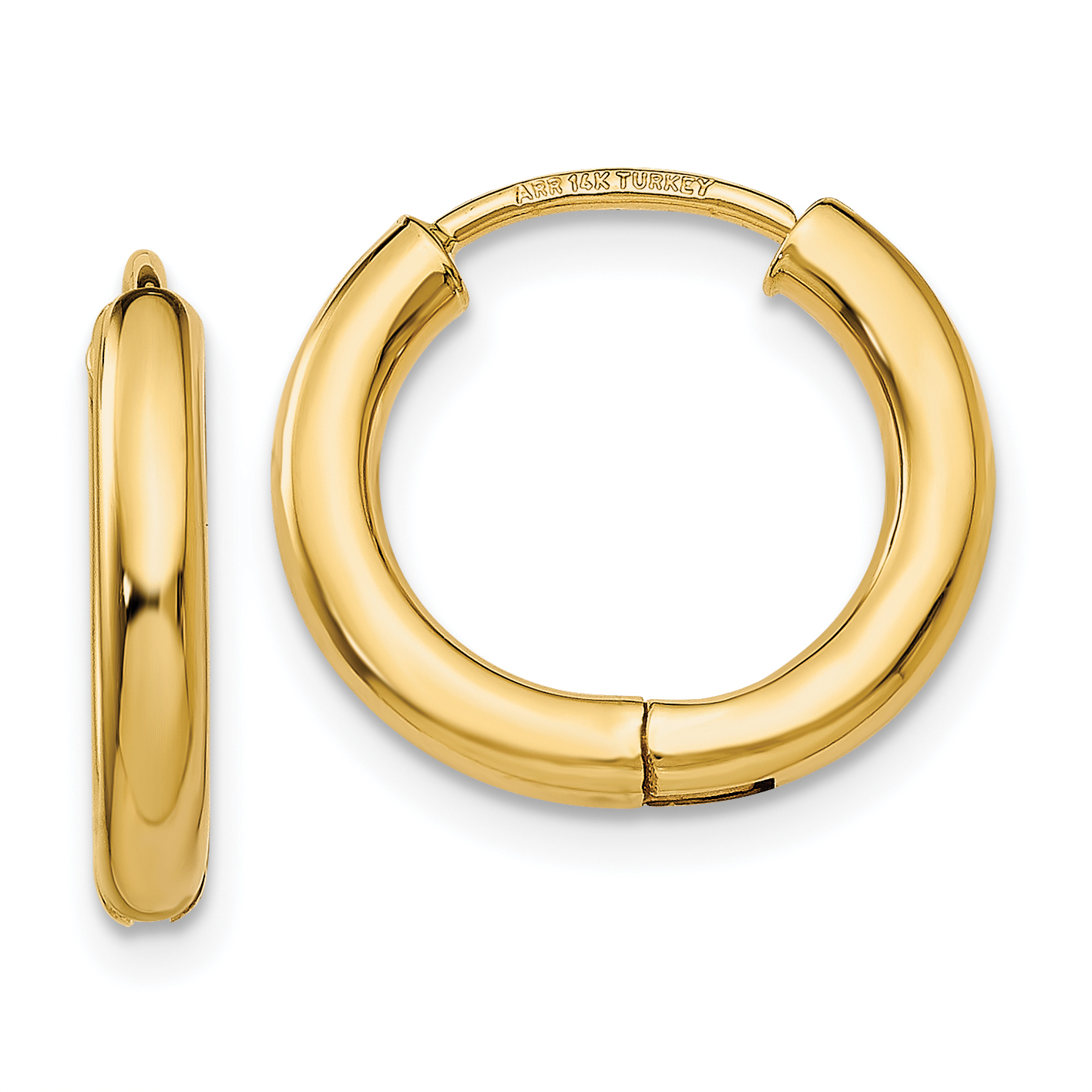  15 mm 14k Yellow Gold Circle Tube Hinged Hoop Earrings 2.25 mm Unknown Friendly Weight 14K yellow gold - view 4