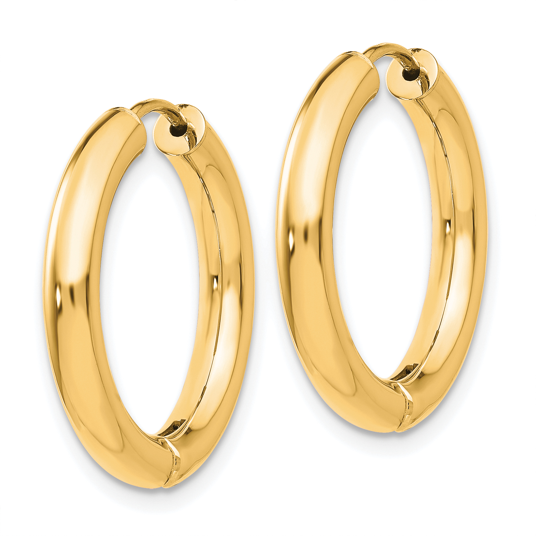  15 mm 14k Yellow Gold Circle Tube Hinged Hoop Earrings 2.25 mm Unknown Friendly Weight 14K yellow gold - view 5