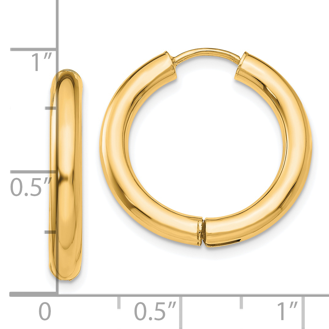  15 mm 14k Yellow Gold Circle Tube Hinged Hoop Earrings 2.25 mm Unknown Friendly Weight 14K yellow gold - view 7