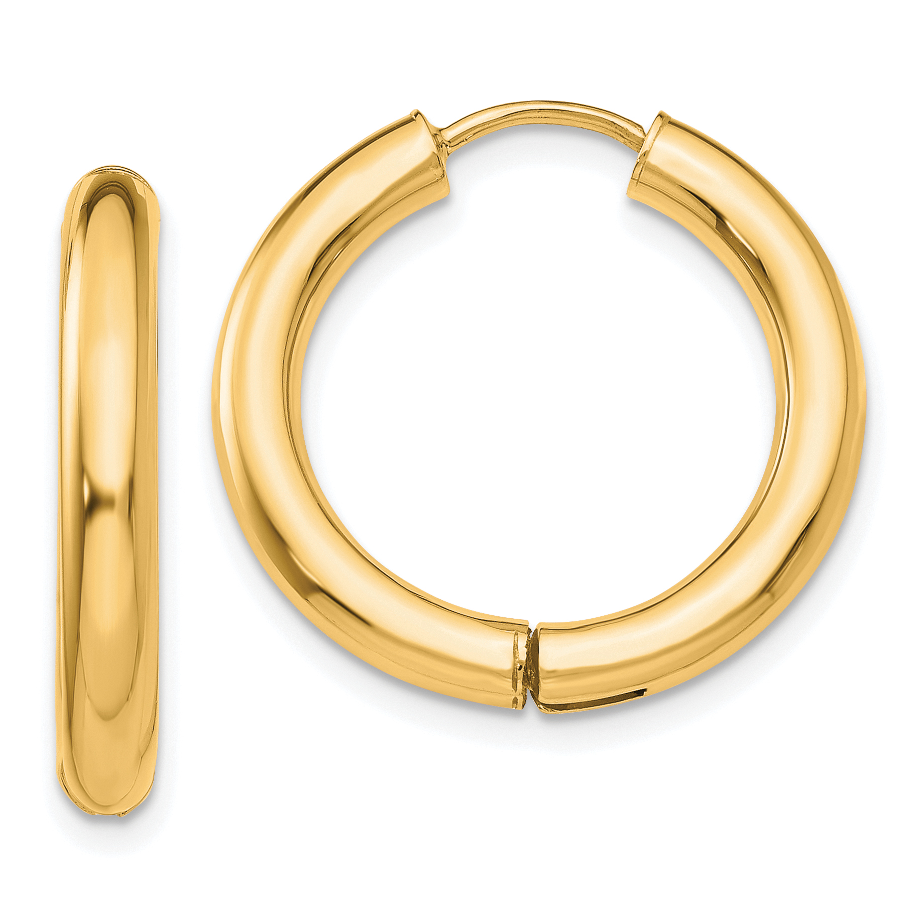  15 mm 14k Yellow Gold Circle Tube Hinged Hoop Earrings 2.25 mm Unknown Friendly Weight 14K yellow gold - view 8