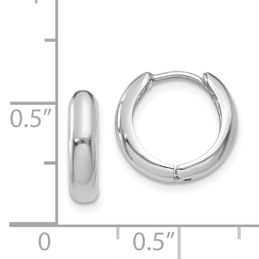  12 mm 14k White Gold Circle Hinged Hoop Earrings  Unknown Friendly Weight 14K white gold - view 3