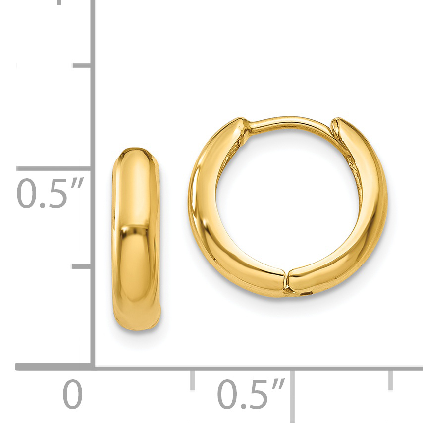  12 mm 14k Yellow Gold Circle Hinged Hoop Earrings  Unknown Friendly Weight 14K yellow gold - view 3