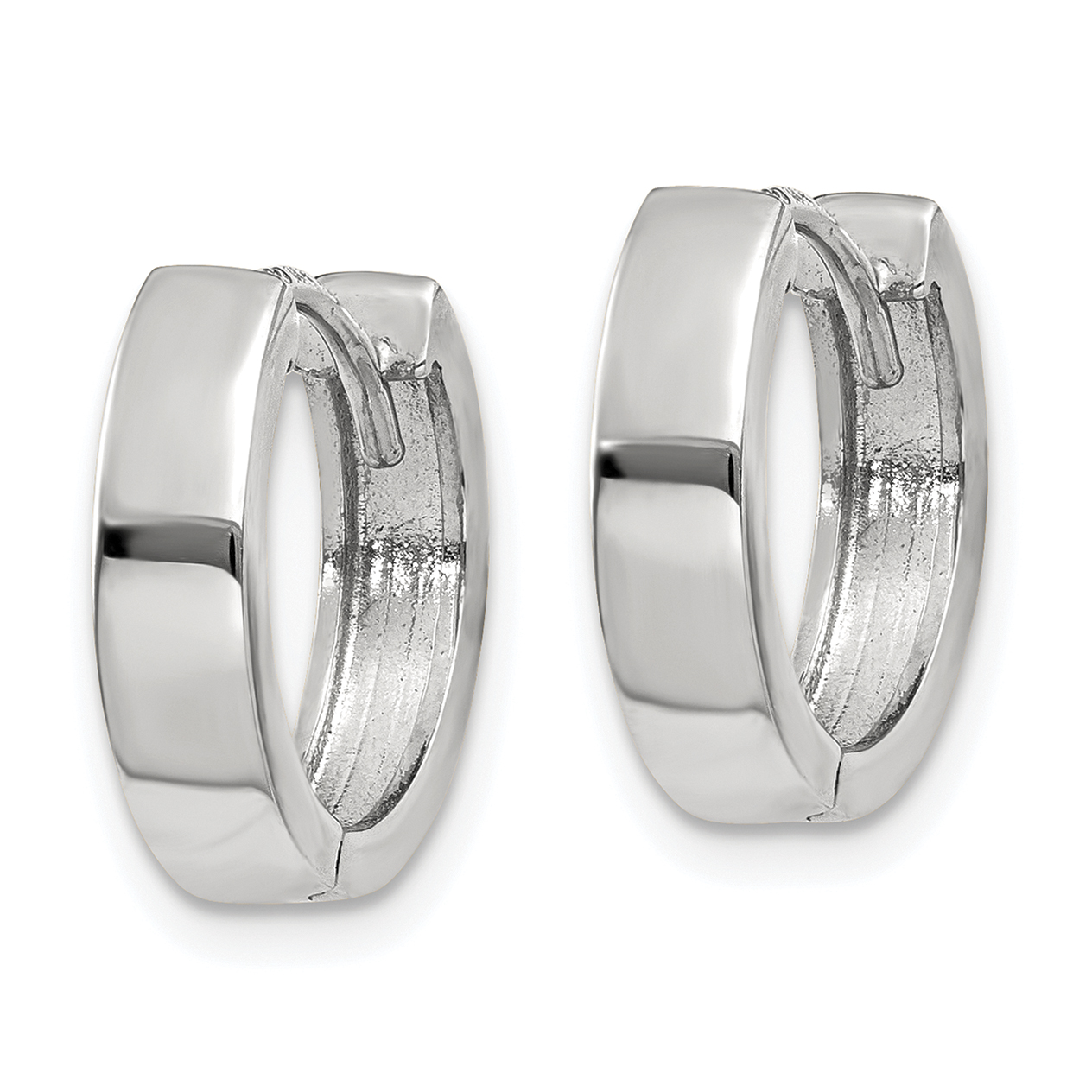  13.5 mm 10k White Gold Circle Hinged Hoop Earrings  Unknown Friendly Weight 10K white gold - view 5